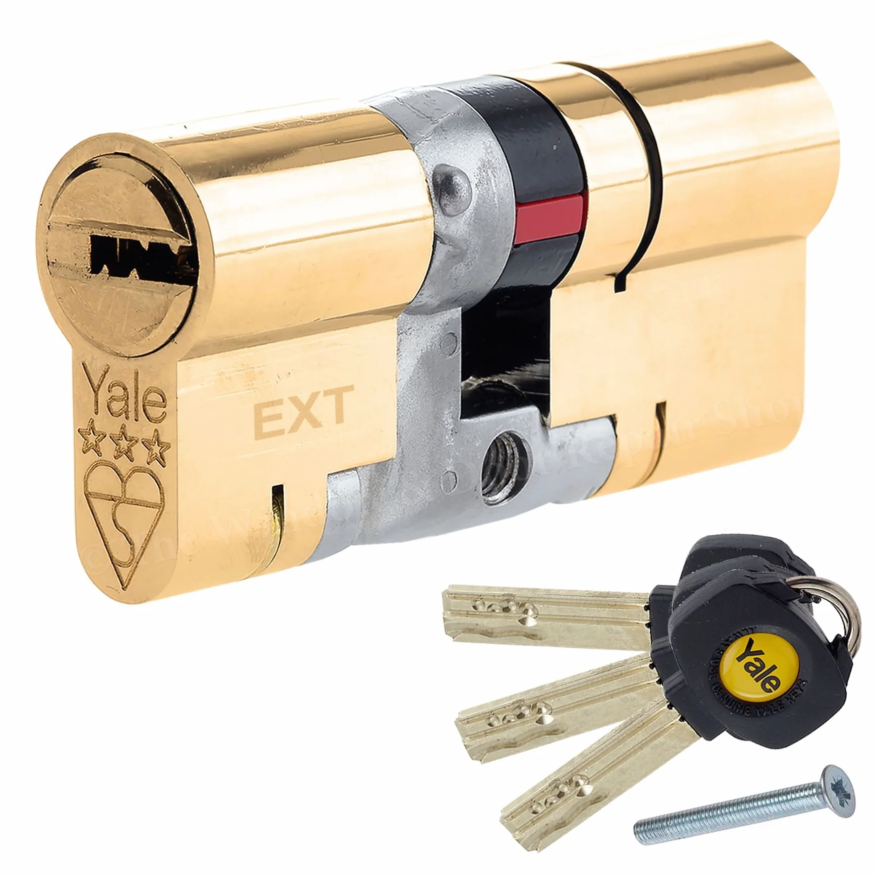 Yale B-YS3-4040B - Platynowy 3-gwiazdkowy zamek cylindryczny Euro zapobiegający drzemce - 40/(80 mm) / 40: 10: 40 - mosiężne wykończenie - wysokie bezpieczeństwo
