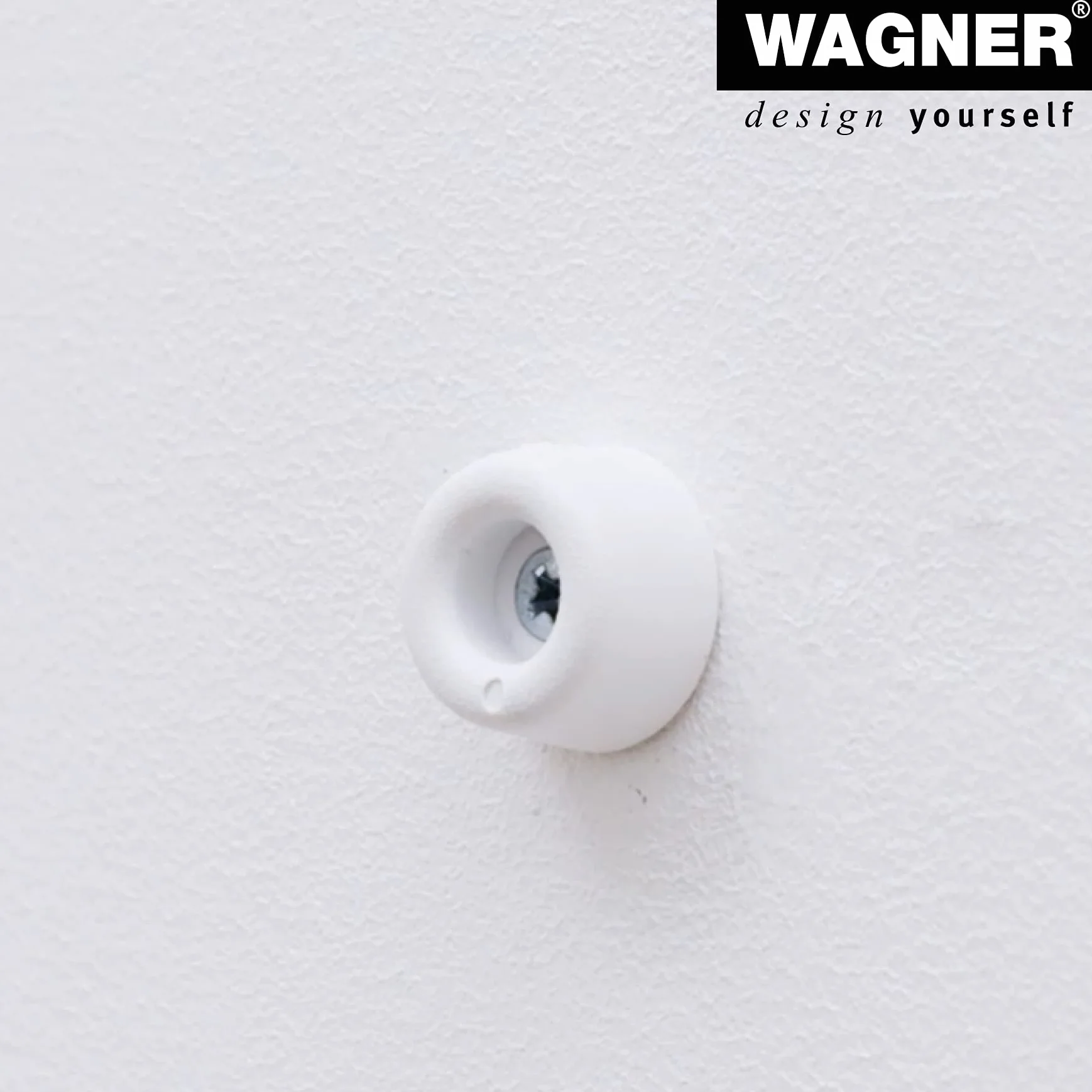 WAGNER Stoper do drzwi ściennych VULKANO MINI 4-częściowy zestaw - średnica Ø 20 x 10 mm, odbojniki z wysokiej jakości pełnej gumy, biały, do wkręcania - 15501104