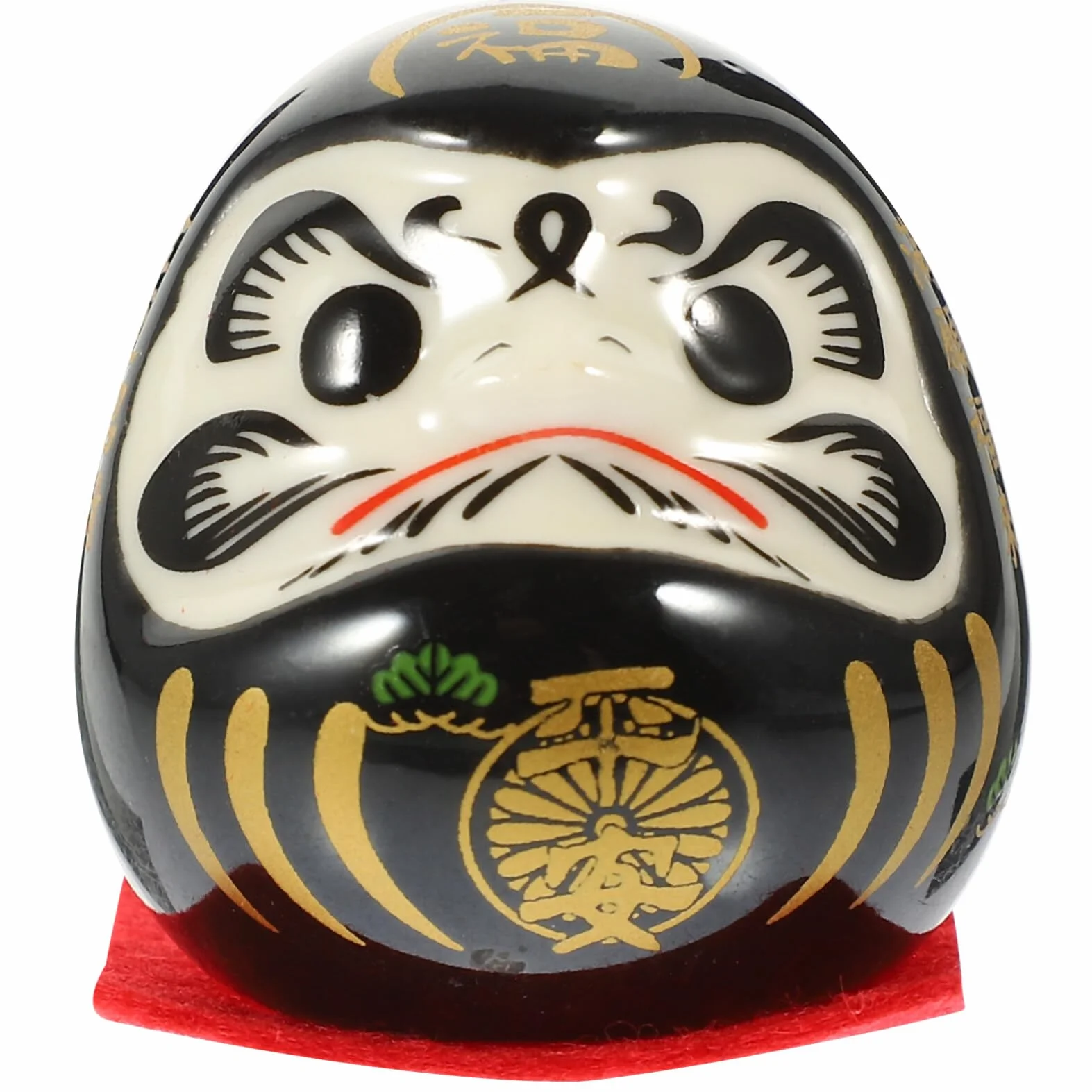 Luxshiny Ceramiczna Figurka Japońska Ozdoba Do Biura Samochodu Miniaturowa Figuryna Szczęścia Czarne Wykończenie Sztuka