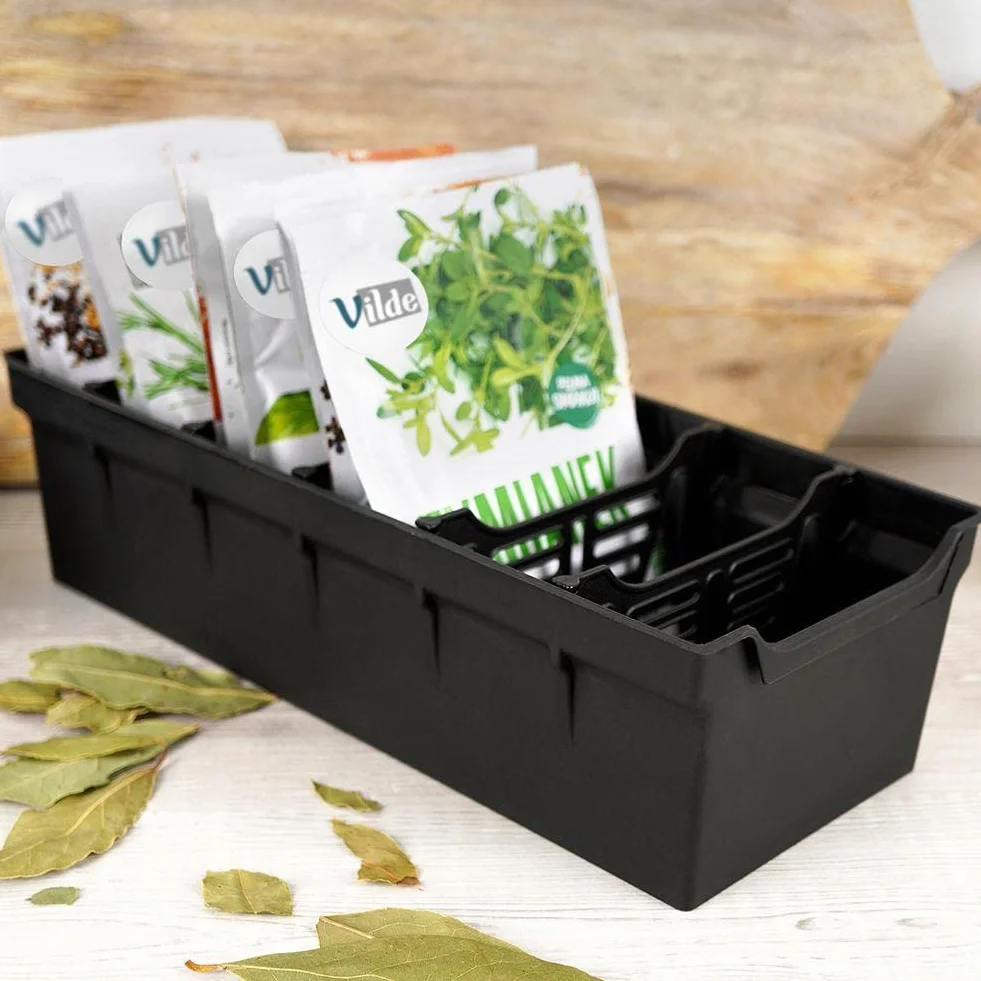 Organizer kuchenny na przyprawy czarny 30x13x8 cm