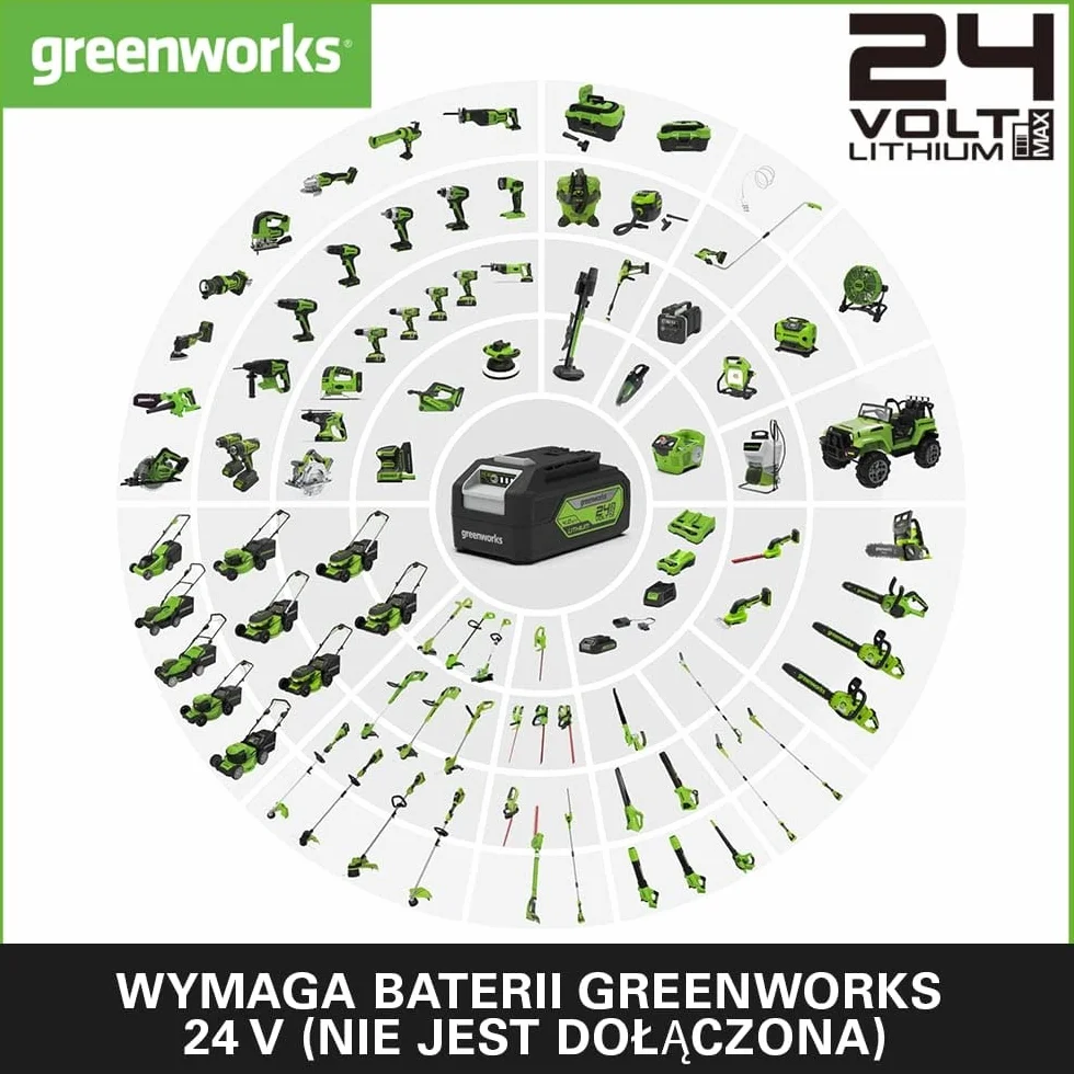 Greenworks G24SHT Nożyce do Trawy i Krzewów 2w1, 20 cm Ostrza do Żywopłotu, Cięcie Gałęzi i Łodyg do 8 mm, 2800 Cięć na Minutę, 15 cm Ostrze do Trawy BEZ Baterii 24V i Ładowarki, 3 Lata Gwarancji