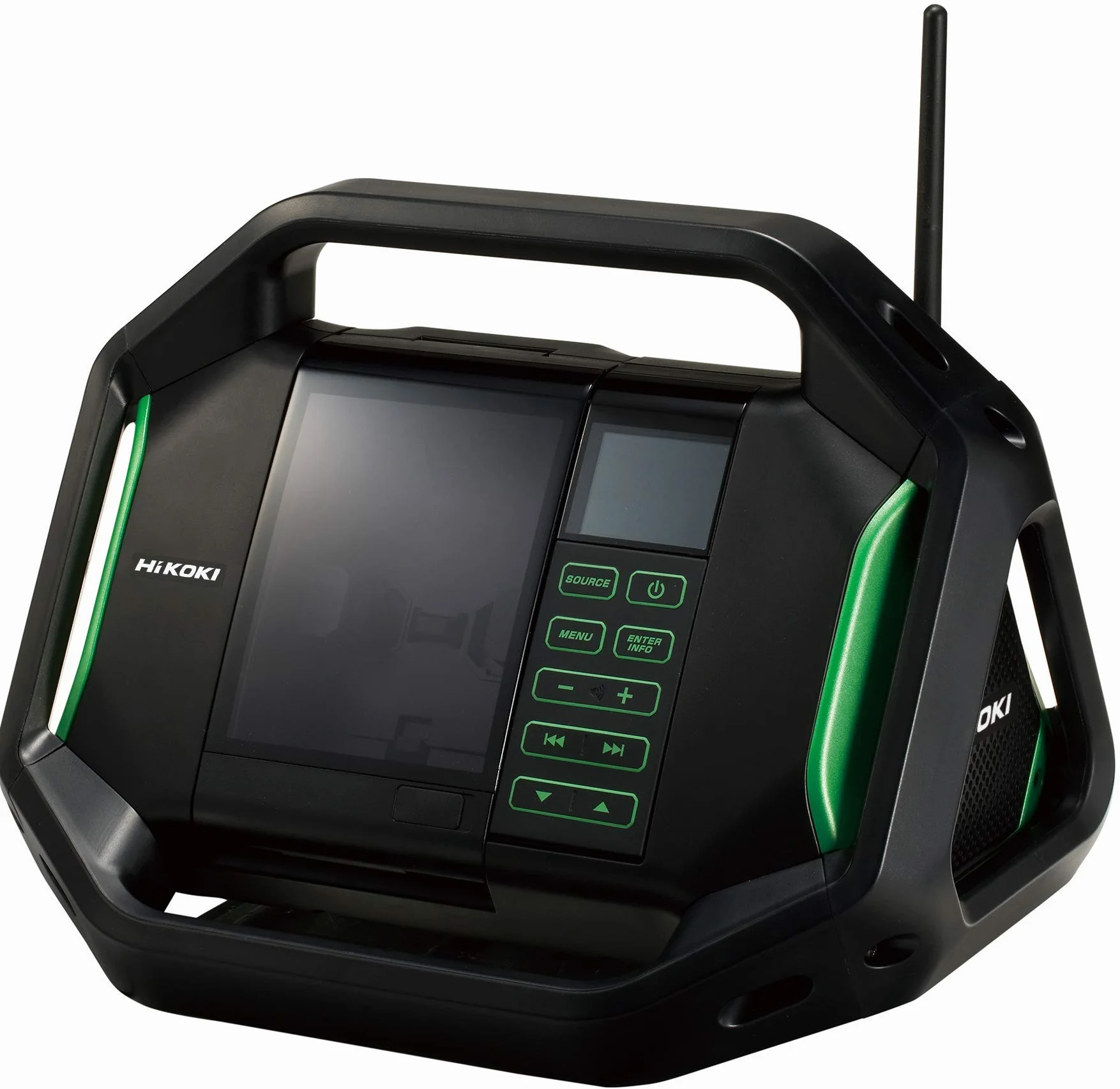HiKOKI Baustellenradio UR18DSAL (18V, FM, AUX, USB, IPX4-Schutz, bis zu 19 Stunden Akkulaufzeit mit 5.0 Ah Akku)