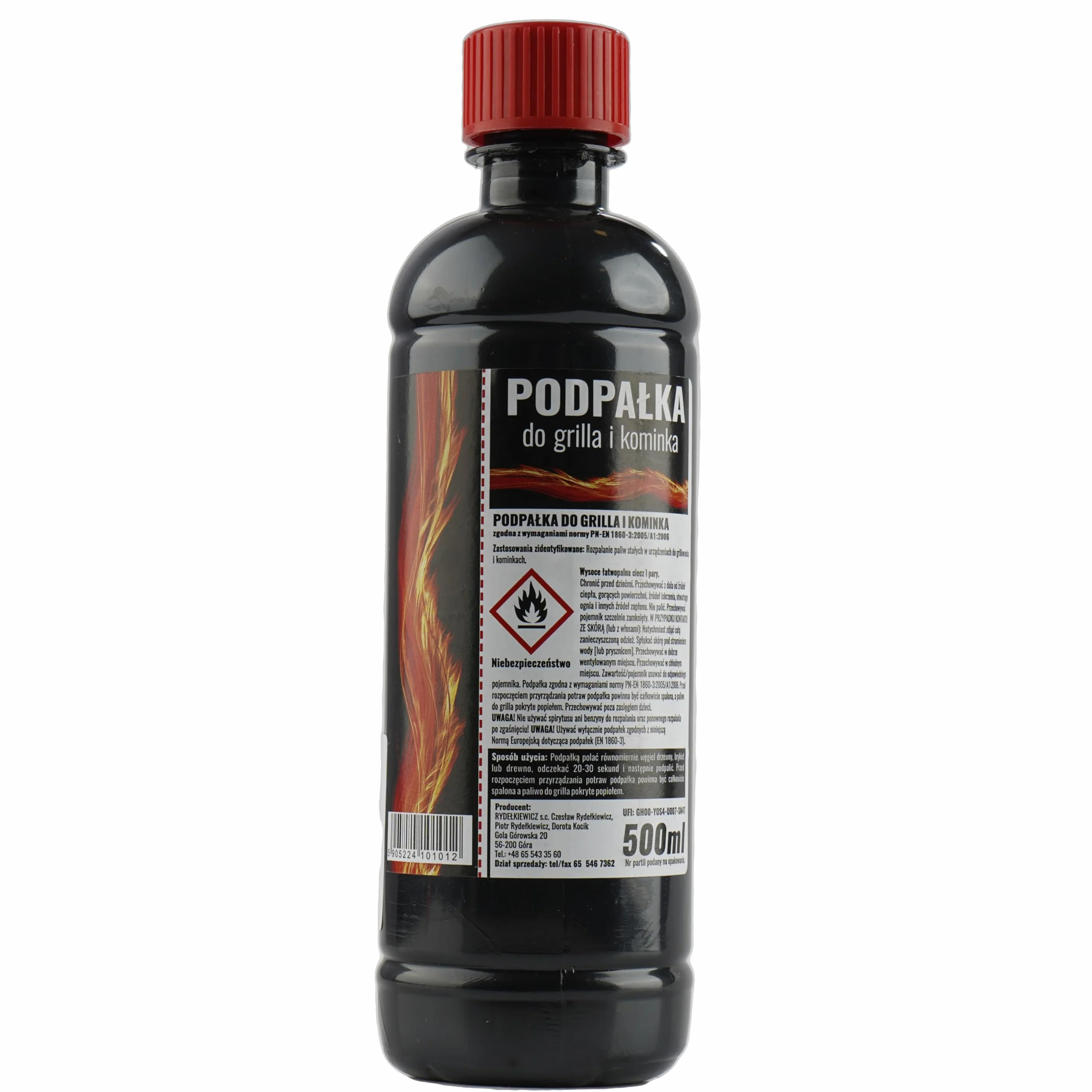Podpałka Do Grilla Rozpałka do Kominka, Pieca w Płynie 500 ML Podpałka Do Brykietu, Węgla, Drewna Wydajna i Praktyczna Rozpałka