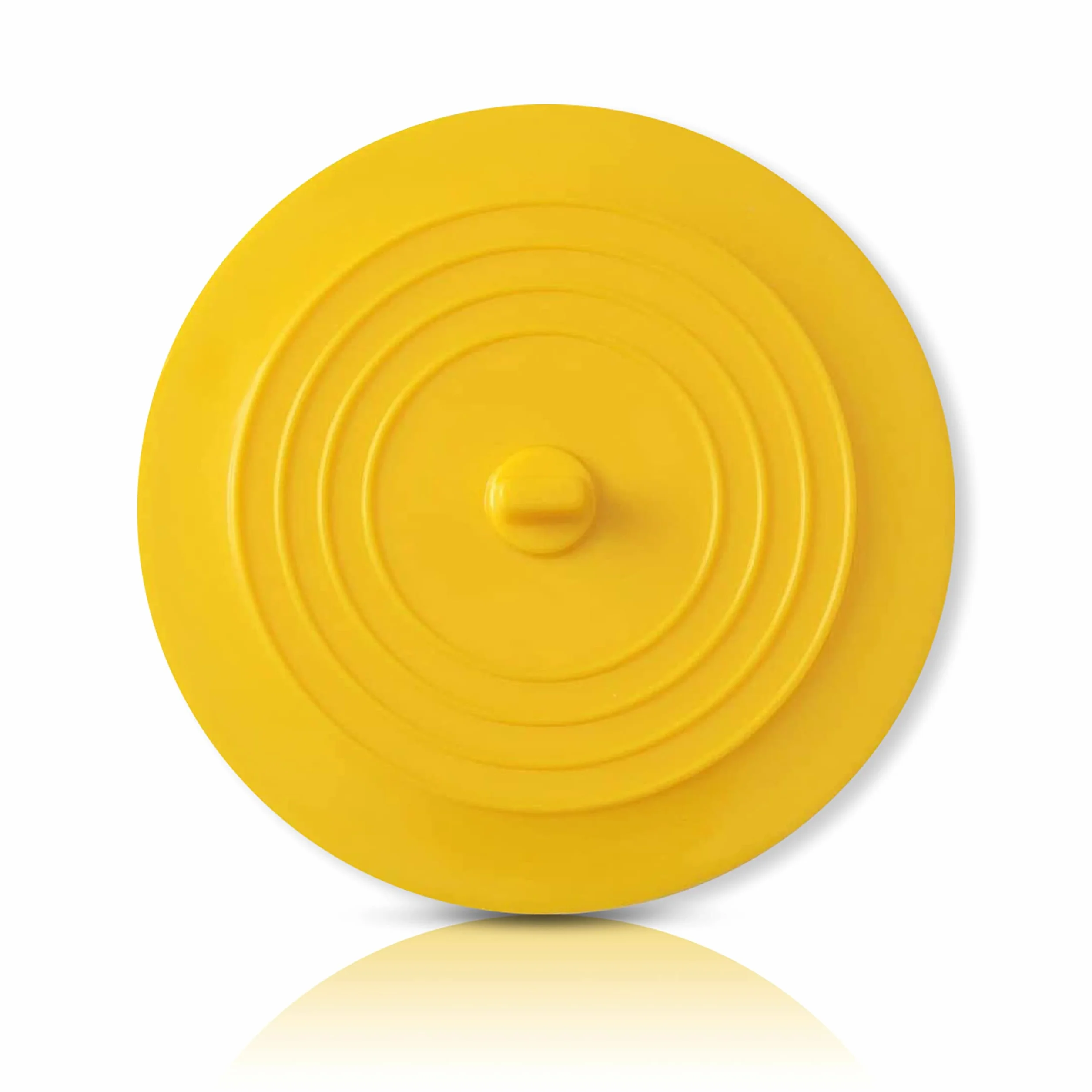 Silikonowy Korek - 15.2 cm - ✮DOŻYWOTNIA GWARANCJA✮ - Uniwersalny Korek do Umywalki, Wanny, Zlewu - Gumowy, Okrągły, Wodoszczelny Korek Umywalkowy do Łazienki i Kuchni - Kolor Żółty