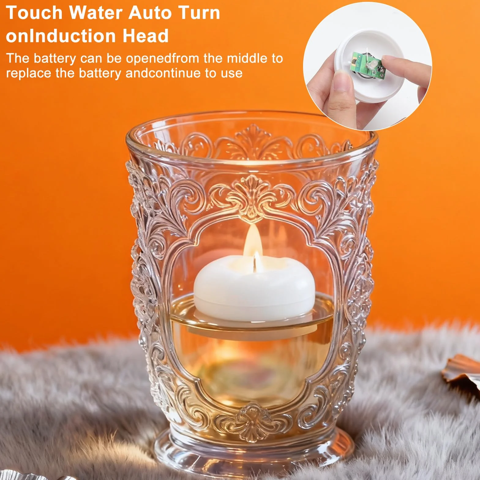 HENGBIRD 6 Sztuk Pływających Świec LED Typu Tealight, 5,5 cm, Wodoszczelne, Zasilane Bateriami, Bezpłomieniowe, w Kształcie Kwiatu do Romantycznego Centrum Weselnego, Łazienki, Basenu