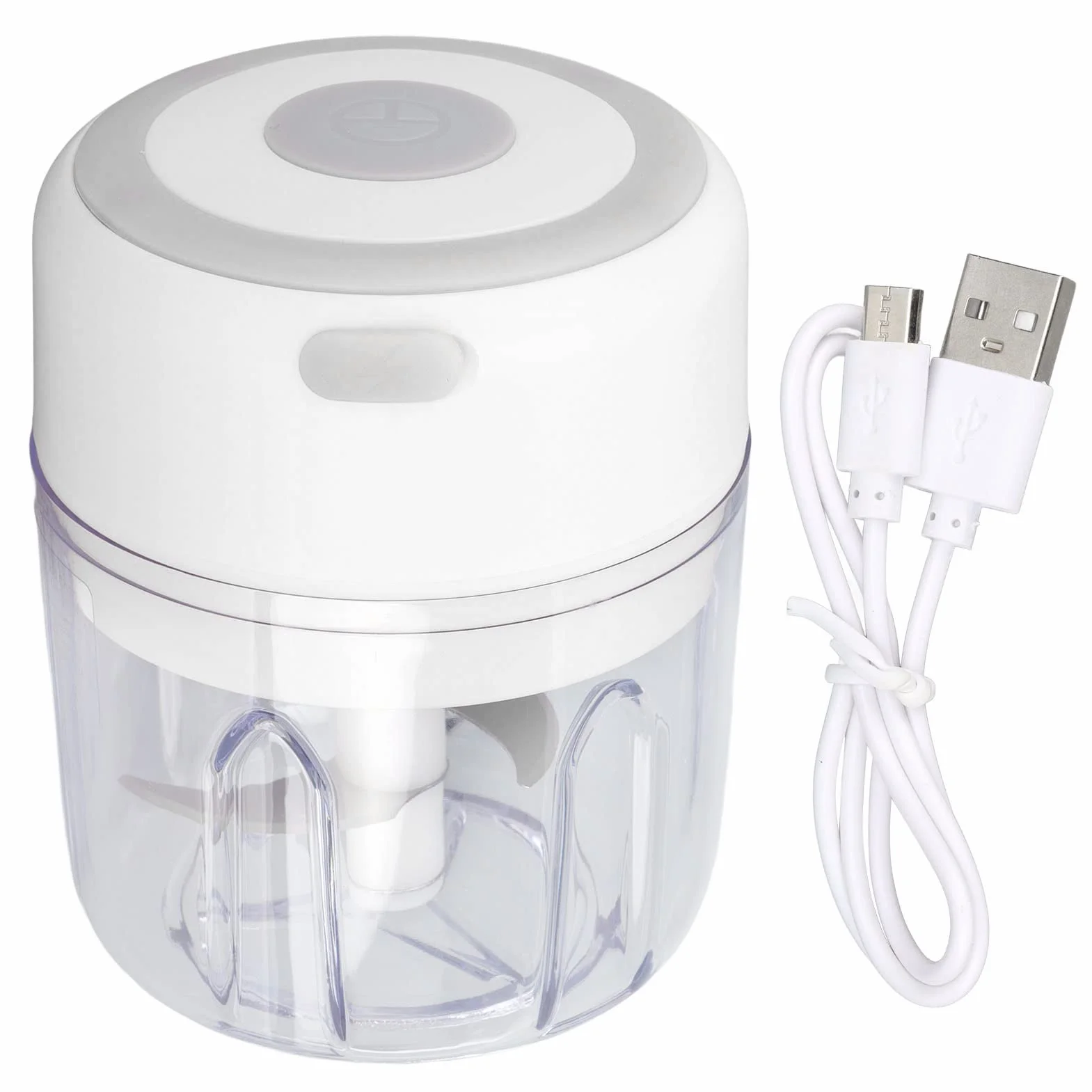 Elektryczny Bezprzewodowy Mini Siekacz do Czosnku 250 ml Rozdrabniacz Warzywny Biały