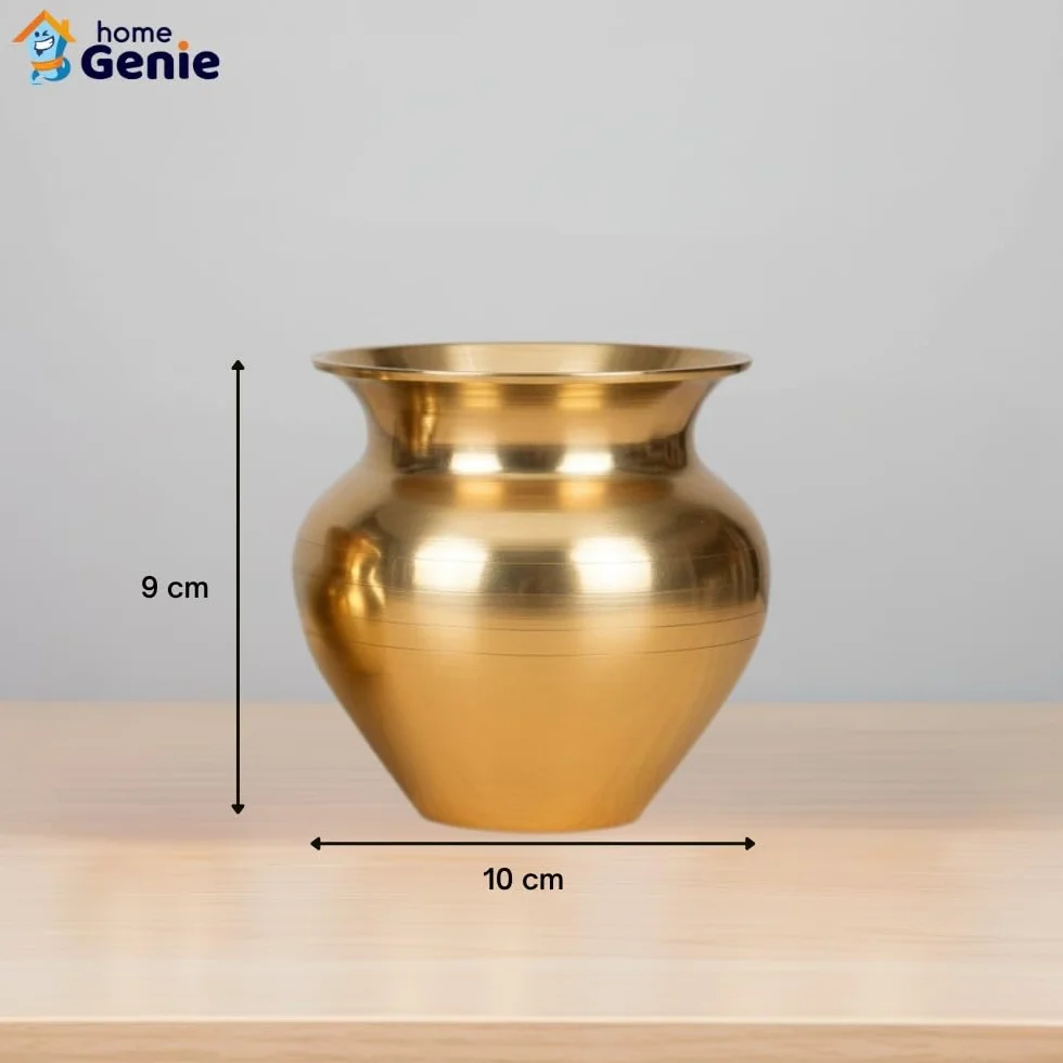 Home Genie Pure Copper Lota Kalash for Pooja | Traditional Water Pot for Hindu Rituals, Temple Use, Vastu Decoration & Daily Spiritual Practice – 62g – Handmade Finish