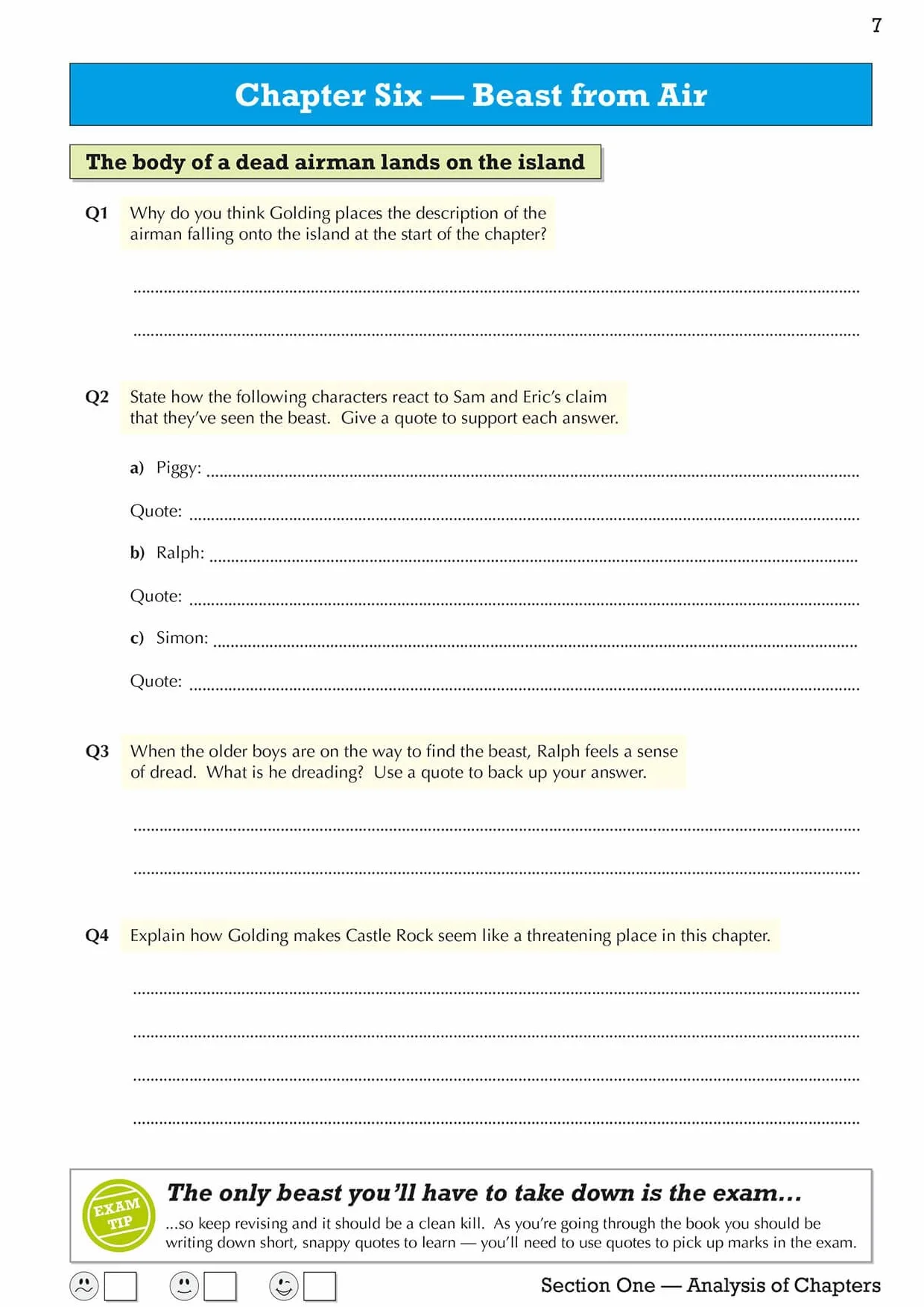 GCSE English - Lord of the Flies Workbook (includes Answers)