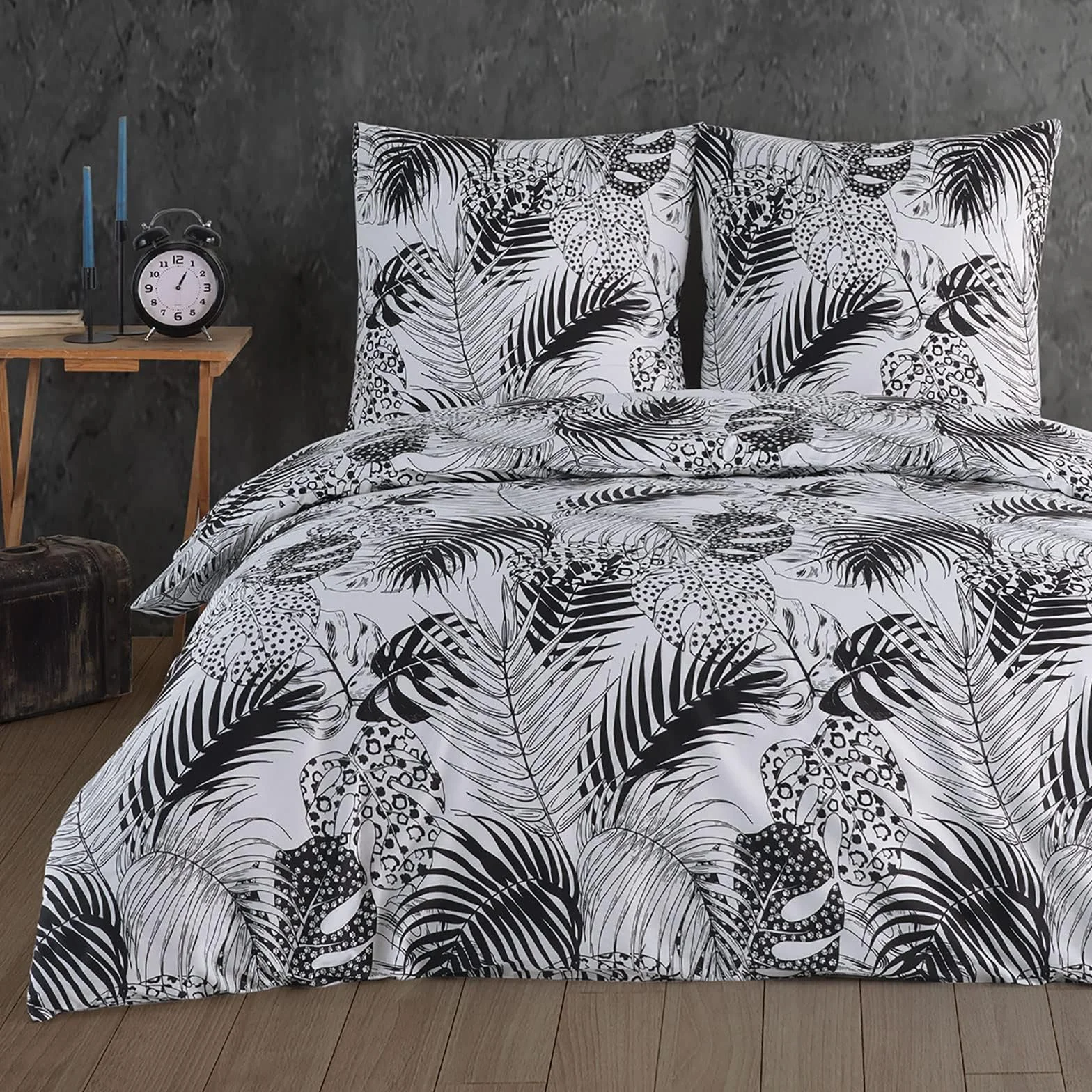 Buymax® 3-częściowy komplet pościeli 200 x 220 cm, 100% bawełna, komplet pościeli 200 x 220 cm z 2 poszewkami na poduszkę 80 x 80 cm, Öko-Tex Renforcé komplet z zamkiem błyskawicznym