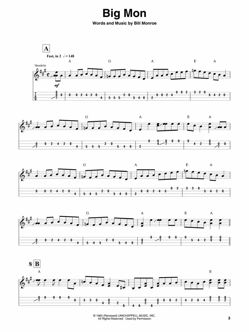 Bill Monroe: Mandolin Play-Along Volume 12