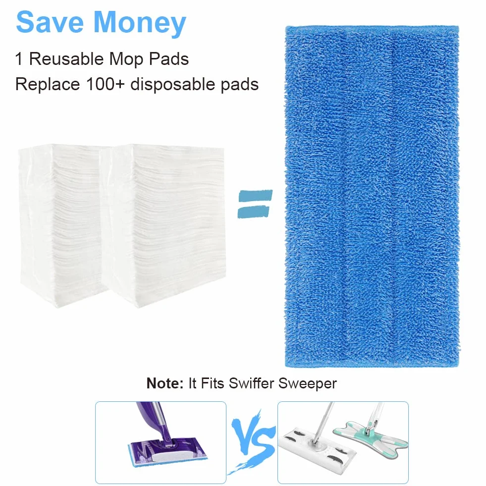Vicloon podkładek czyszczących z mikrofibry do Swiffer WetJet, 3 szt Zamiennik mopa do Swiffer WetJet Zmywalny w sprayu Mop z mikrofibry do czyszczenia podłóg