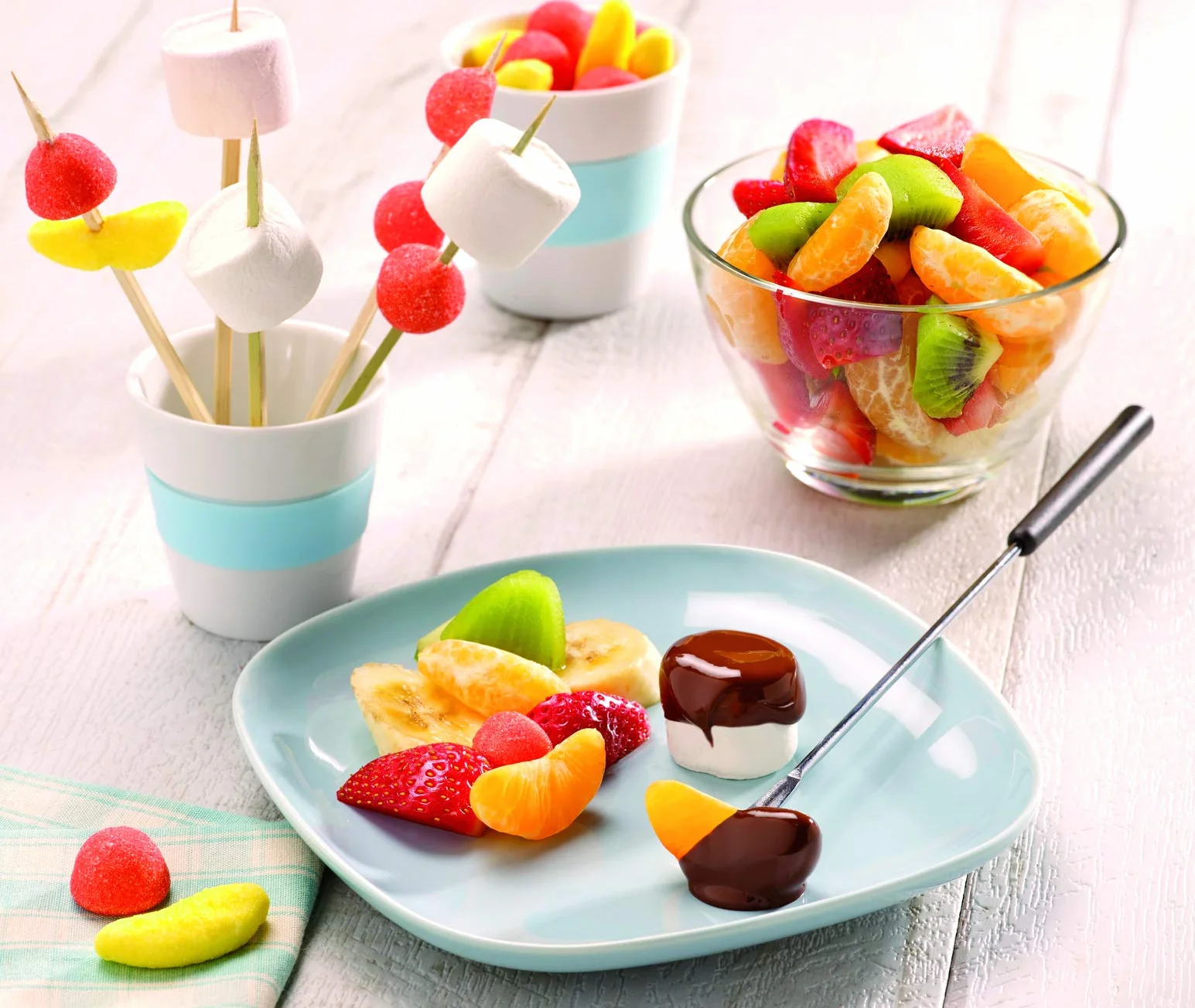 Tefal Elektryczny zestaw do fondue z 8 widelcami i 4 miskami, regulowany termostat, garnek z powłoką zapobiegającą przywieraniu