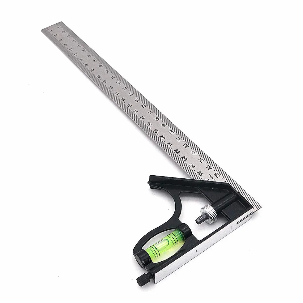 DollaTek 300 mm stal nierdzewna wielofunkcyjna kombinacja kwadrat do obróbki drewna