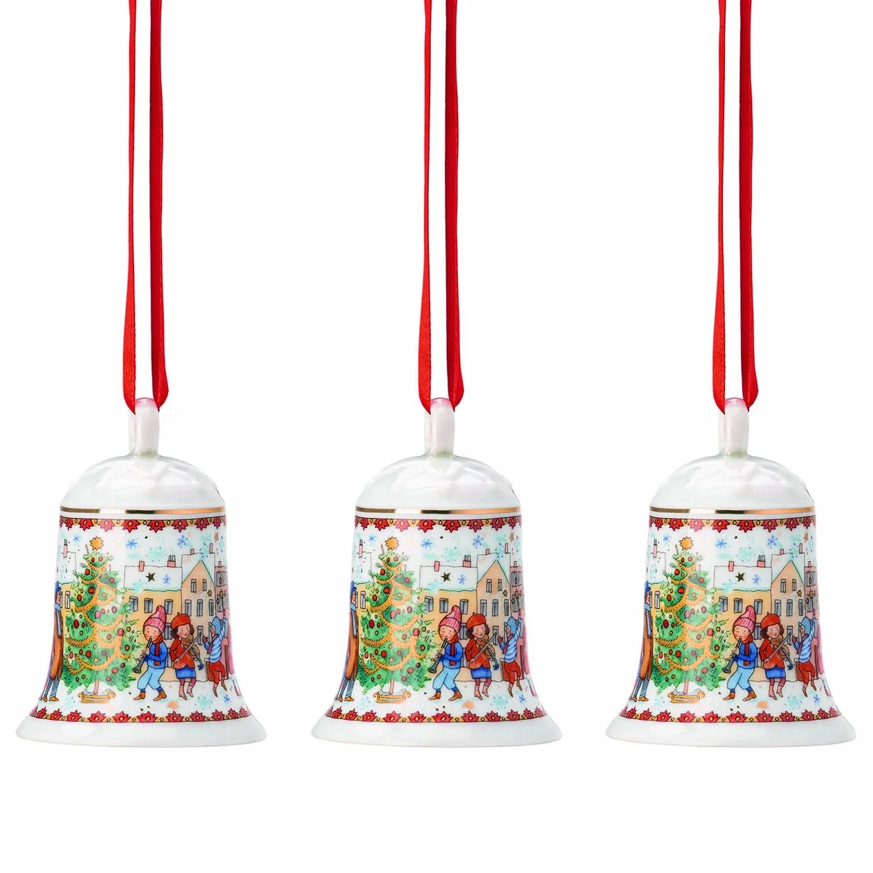 Hutschenreuther 02250-722828-28706 2023 dzwonki bożonarodzeniowe porcelana, 3-częściowy