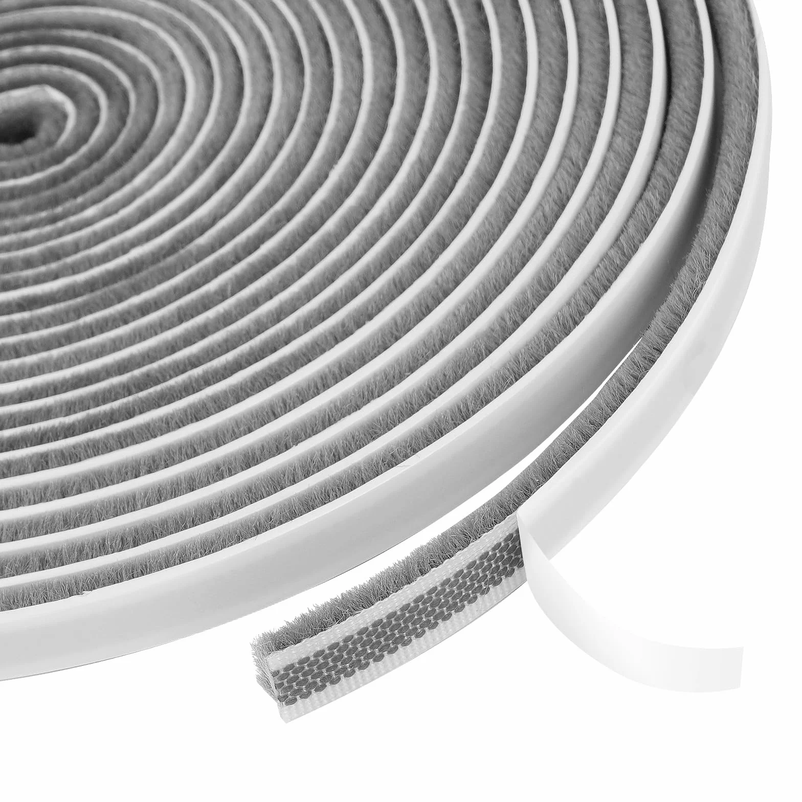 Flintronic Samoprzylepna listwa uszczelniająca szczotkowa, 9mm (szer.) x 5mm (gr.), do okien, drzwi, listwa pogodowa, do ogranicznika powietrza, do drzwi przesuwnych i szafy, 6 m, szara