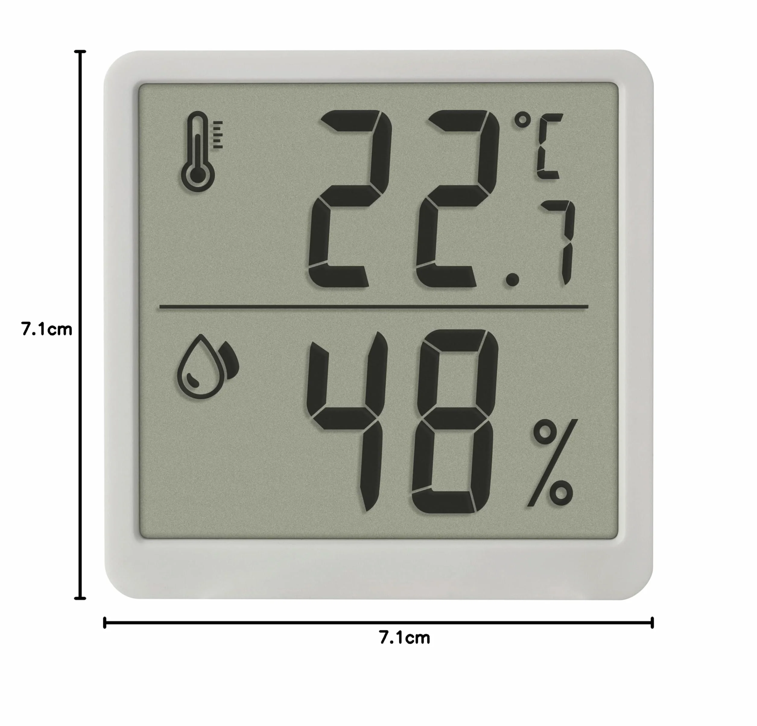 TFA Dostmann 2-częściowy zestaw cyfrowy termohigrometr wewnętrzny, 30.5059.02.02, termometr i wilgotność powietrza, termometr pokojowy, do kontroli klimatu w pomieszczeniu, miernik wilgotności