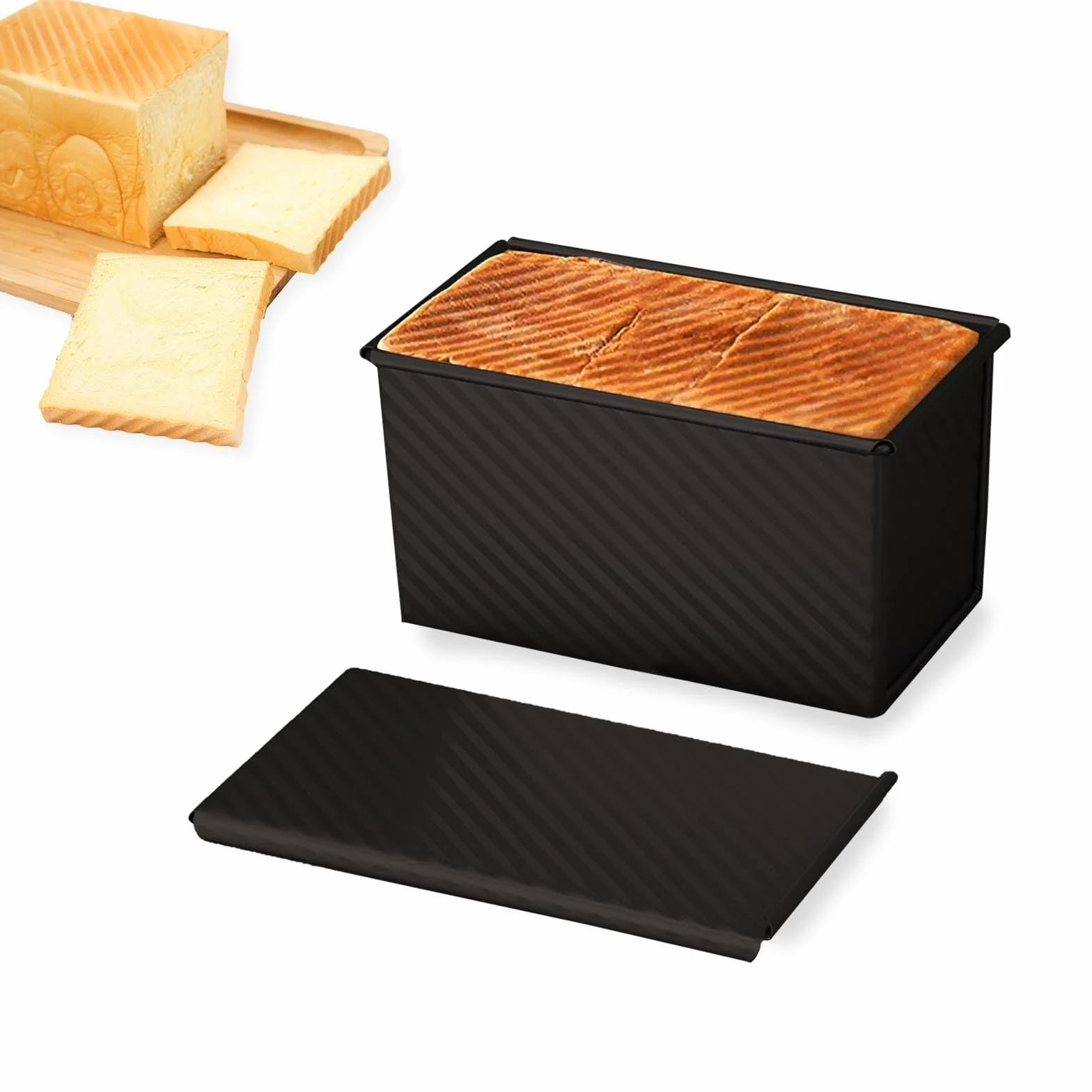 Forma do pieczenia chleba 450 g z pokrywką czarna