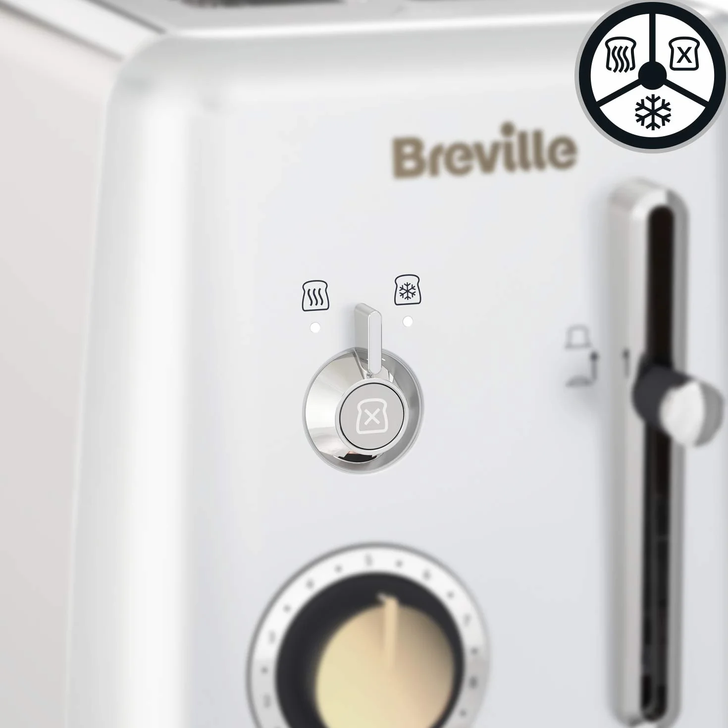 Breville Toster 2 kromki nasadka bułki Mostra srebro księżycowe złote akcenty
