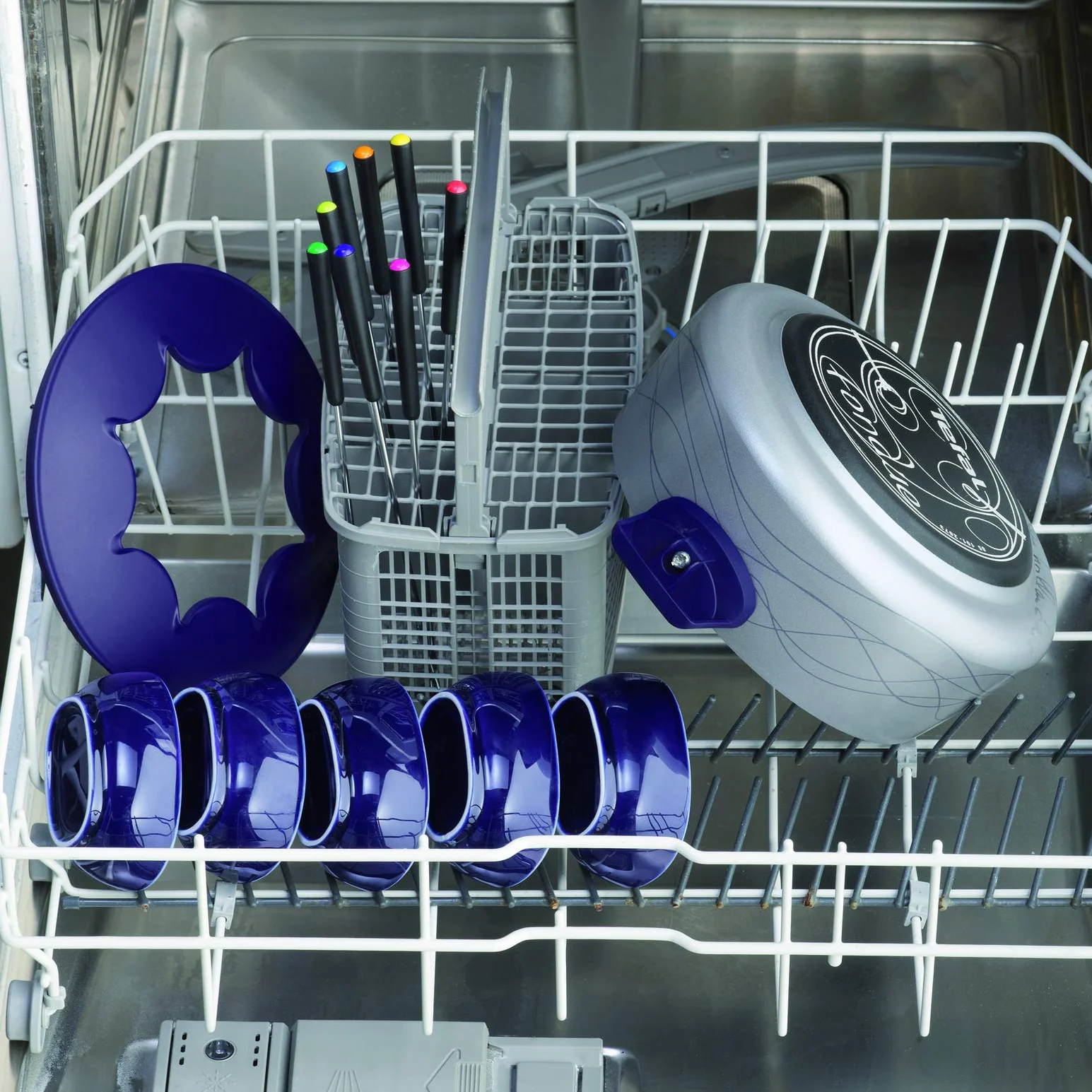 Tefal Elektryczny zestaw do fondue z 8 widelcami i 4 miskami, regulowany termostat, garnek z powłoką zapobiegającą przywieraniu