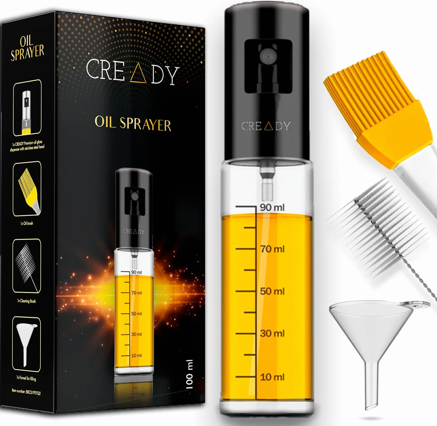 CREADY Czarny Spray Oleju Kuchennego 100ml Dozownik Oleju