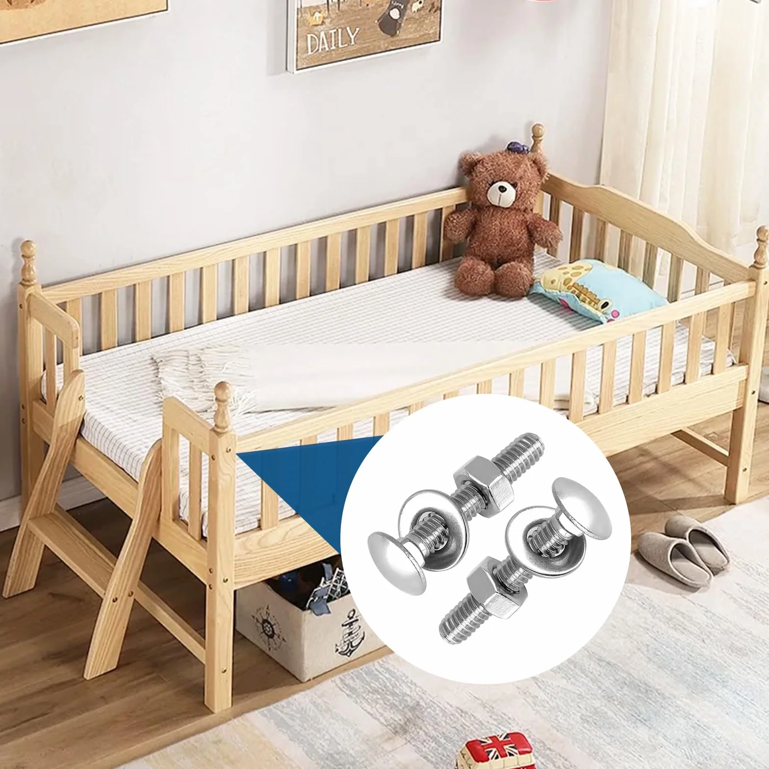 20 sztuk śrub zamkowych M6 x 80, śruby do drzwi z nakrętkami i podkładkami. Zestaw śrub zamkowych. Nadaje się do dekoracji domu, budynków przemysłowych