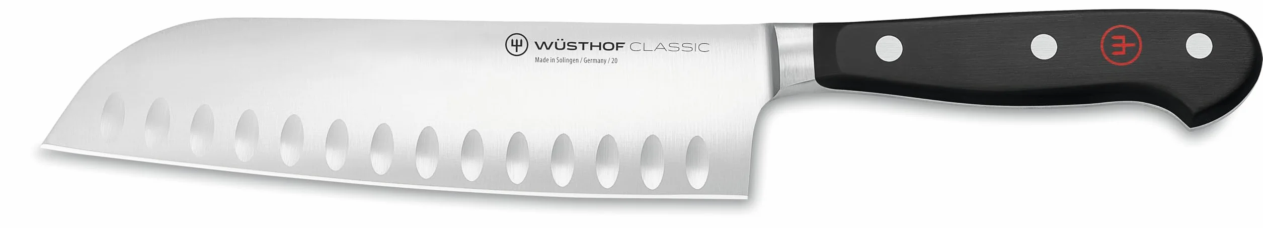 Wusthof Santoku z szpilkami, klasyczny (10401317), ostrze 17 cm, kute, stal nierdzewna, bardzo ostry, azjatycki nóż szefa kuchni, nóż do sushi