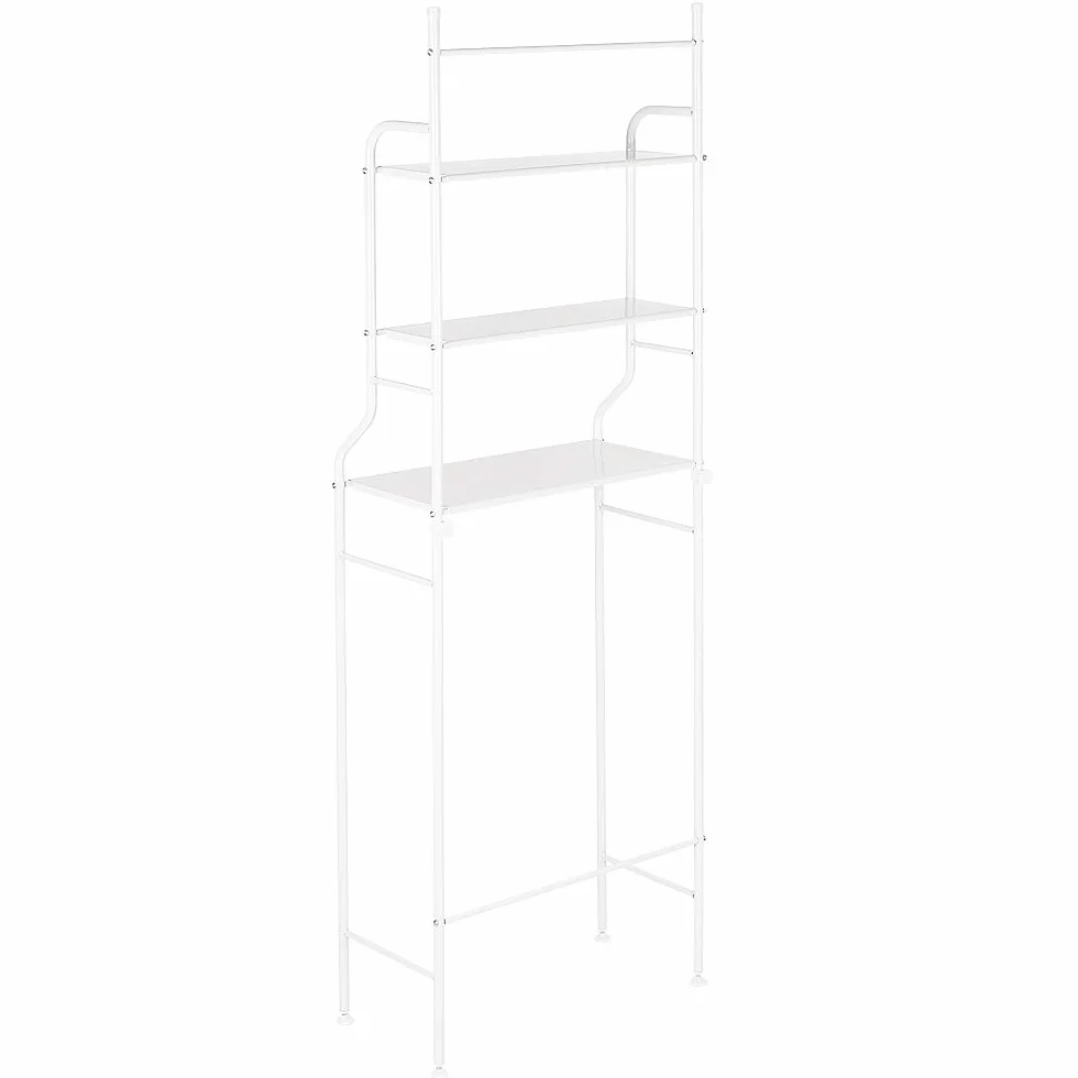 Półka łazienkowa, szafka do przechowywania nad toaletą z 3 półkami, półki toaletowe, regał łazienkowy z 3 półkami, 165 x 55 x 26 cm (biała)