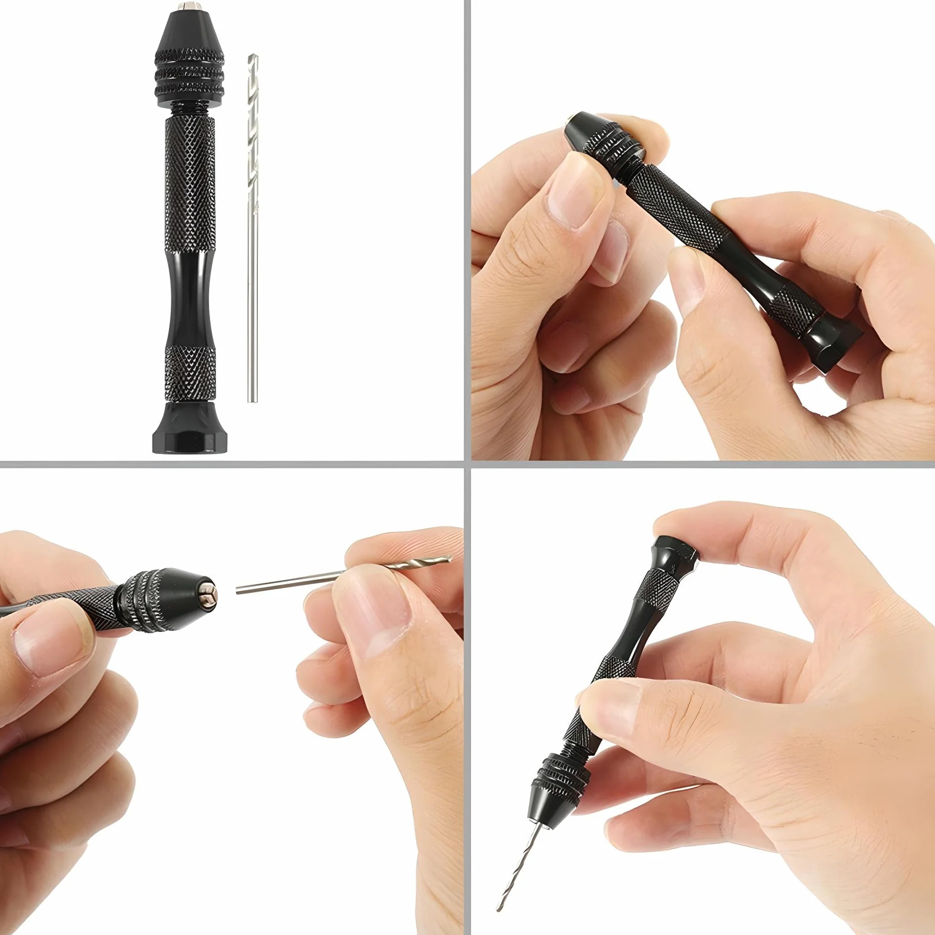 FALON TECH Mini zestaw wierteł ręcznych, 26-częściowy, 0,5 – 3,0 mm HSS wiertło pinowe Vise – mini wiertarka – zestaw wierteł spiralnych – zestaw wierteł precyzyjnych do drewna, tworzywa sztucznego, aluminium, PCB i żywicy odlewniczej