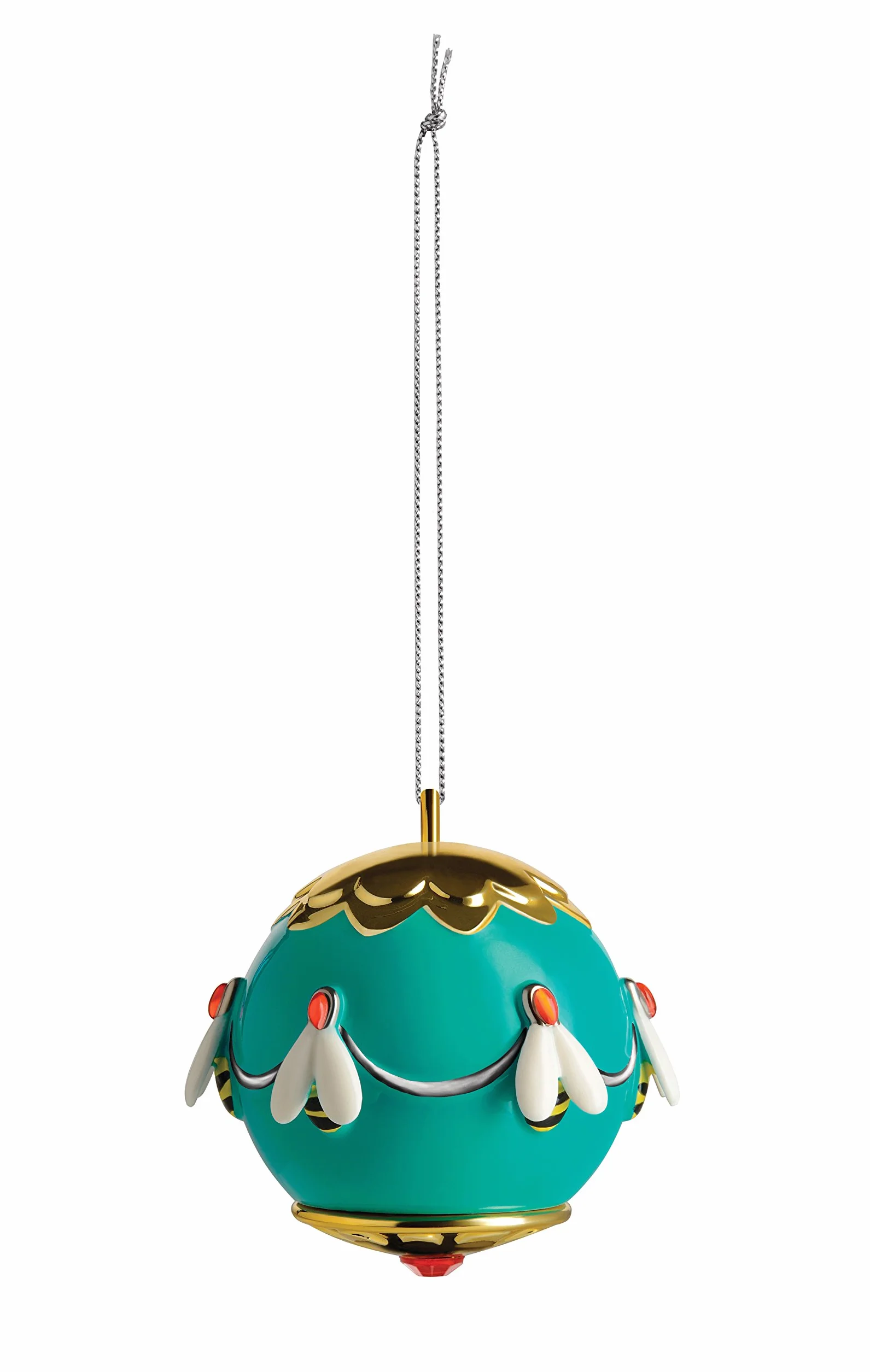 Alessi MJ16 5 Ape dell'oro kula dekoracyjna - porcelana. Ręcznie dekorowana. 6,00 x 6,00 x 7,20 cm Multicolor