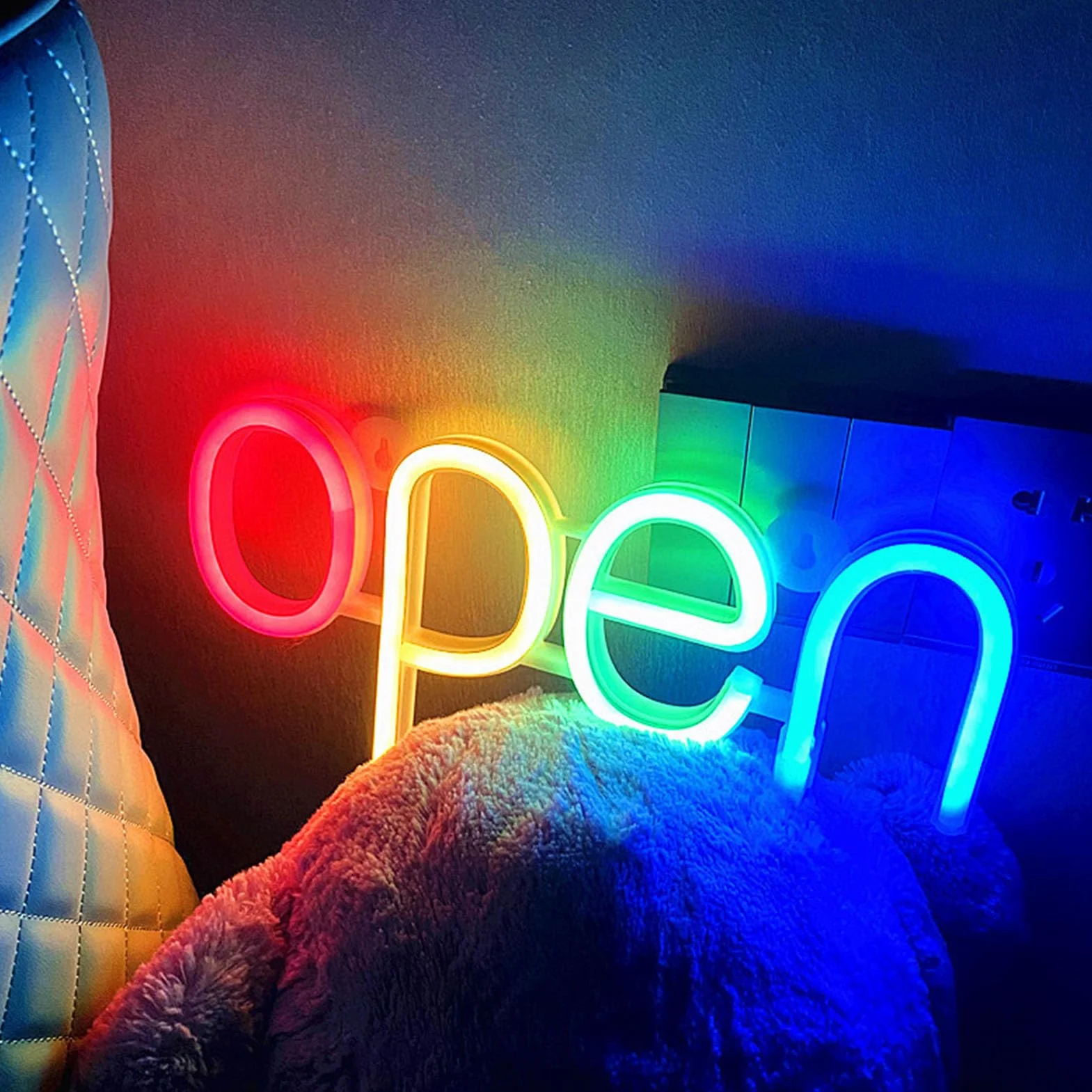 Yosoo Health Gear Otwarty znak LED do okna firmowego, mini otwierany neonowy znak wysokiej jasności, wodoodporny, dla małych firm, sklepów, barów, hoteli