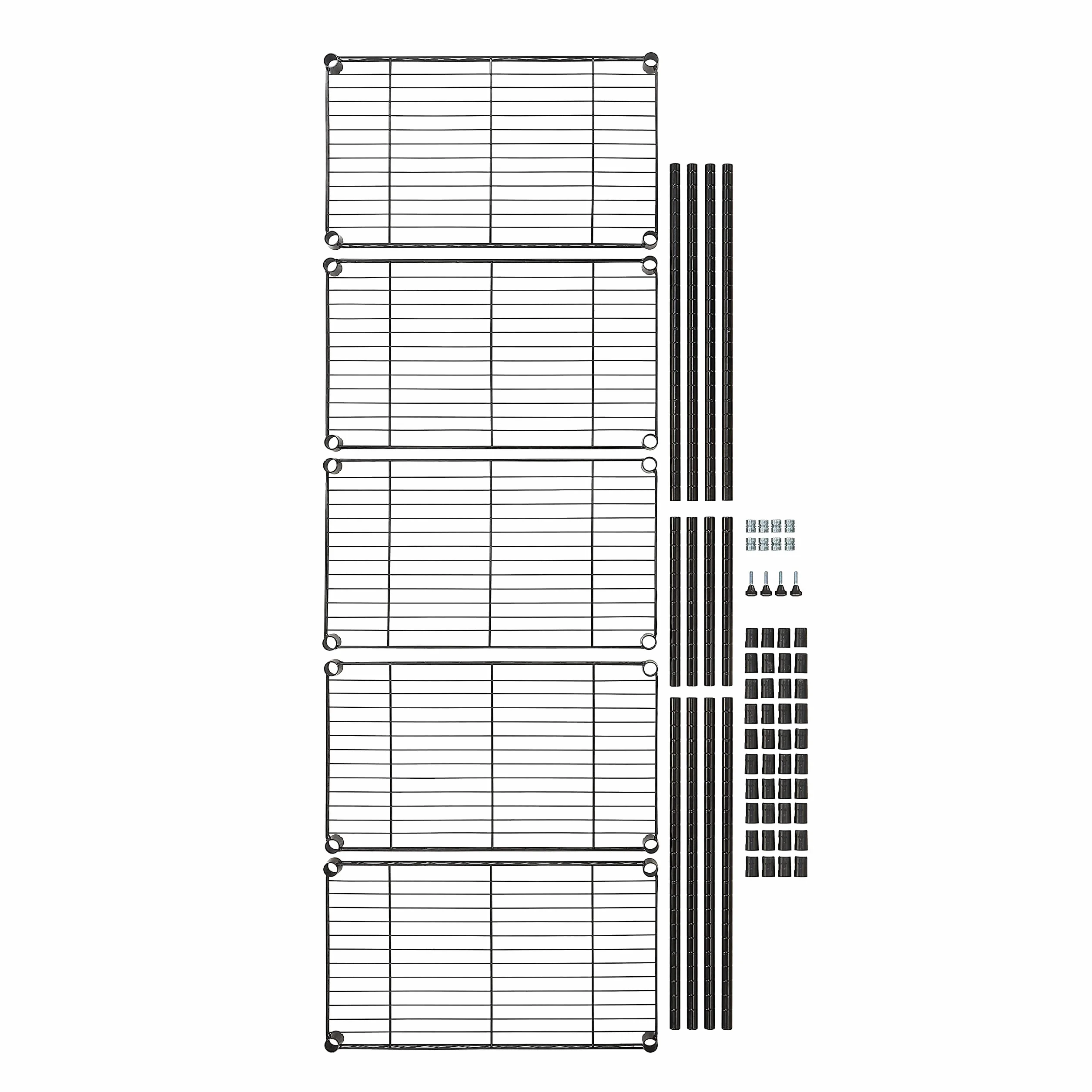 Amazon Basics Wąska szafka do przechowywania, z 5 półkami o regulowanej wysokości, z nóżkami poziomującymi, 60,1 x 35,6 x 152,4 cm (gł. x szer. x wys.), bez kółek