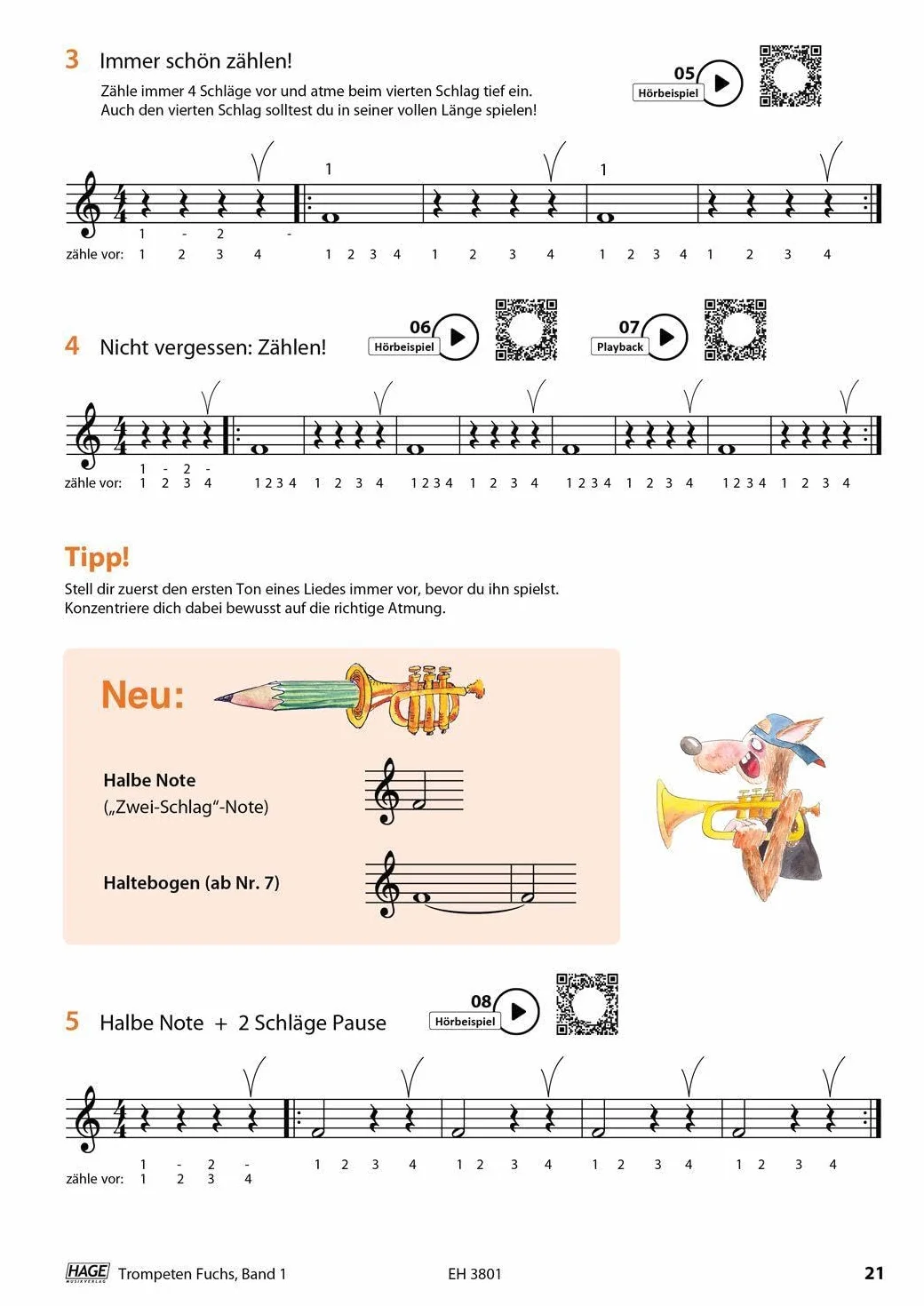 Trompeten Fuchs Band 1: Die geniale und spaßige Trompetenschule. Auch geeignet für Flügelhorn, Kornett oder Tenorhorn