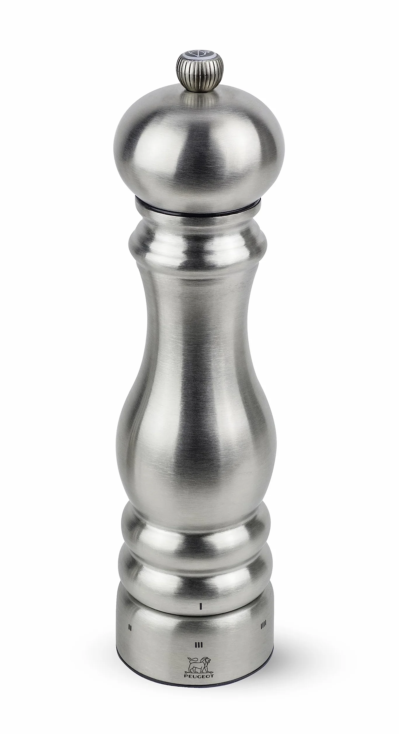PEUGEOT Paris Chef u'Select młynek do soli, 22 cm, 6 wstępnie zdefiniowanych ustawień mielenia, innowacja w postaci soli proszkowej, mechanizm cyrlionowy, stal nierdzewna, wyprodukowano we Francji