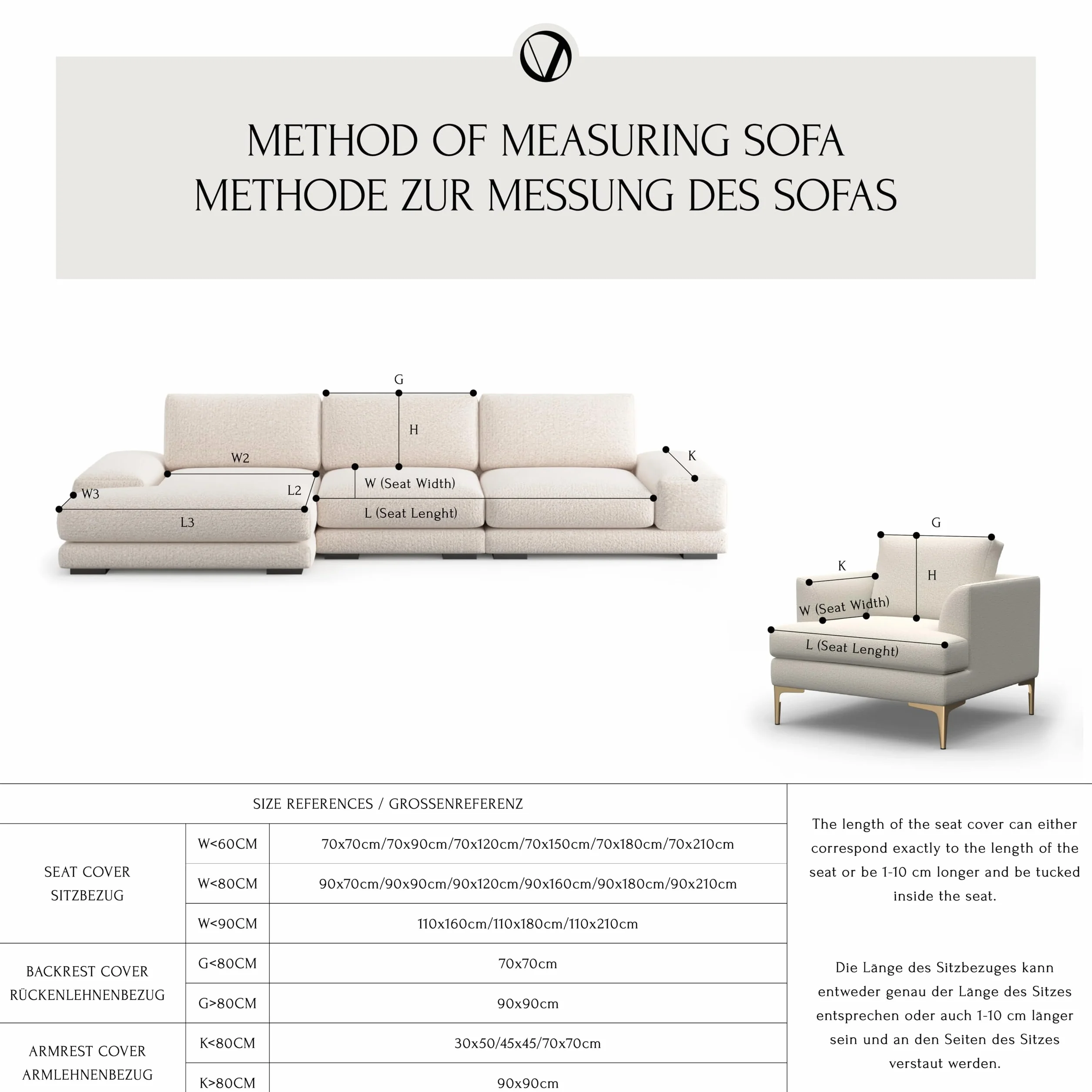 DOT.V stylowa ochrona sofy; narożnik; pokrowiec na sofę w kształcie litery L; pokrowiec na sofę 2/3/4 osoby; podłokietnik; odporny na działanie wody, bez poślizgu; Pets/Kids (Cappuccino Whisper, 90 x