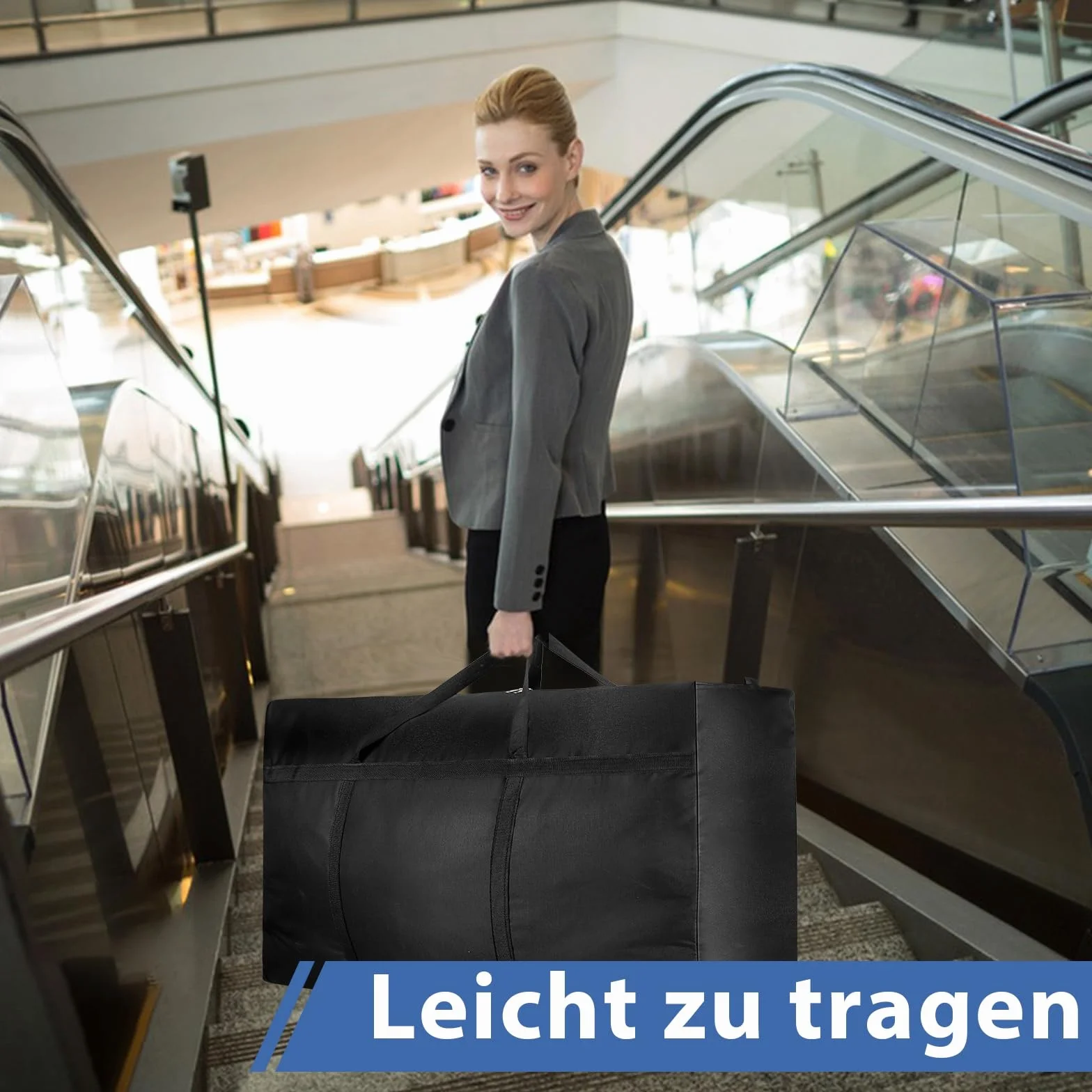 Dntorx 4 sztuki bardzo dużych toreb do przechowywania, 180 l, Oxford Heavy-Duty, z uchwytem na zamek błyskawiczny, wodoszczelna torba do przenoszenia, na kołdrę, ubrania, pościel