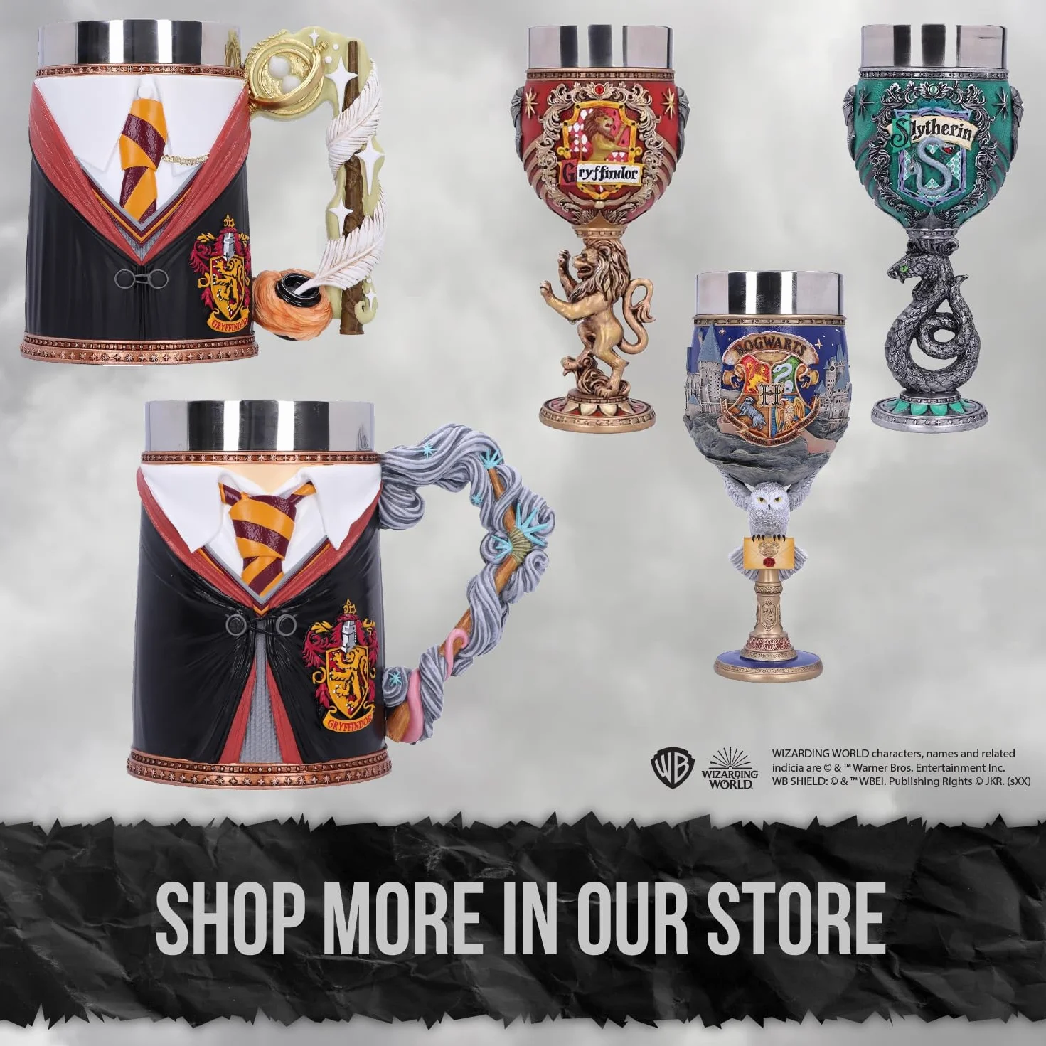 Nemesis Now Harry Potter Kolekcjonerski Kielich, Żywica, Zielony Srebrny, 19,5 cm