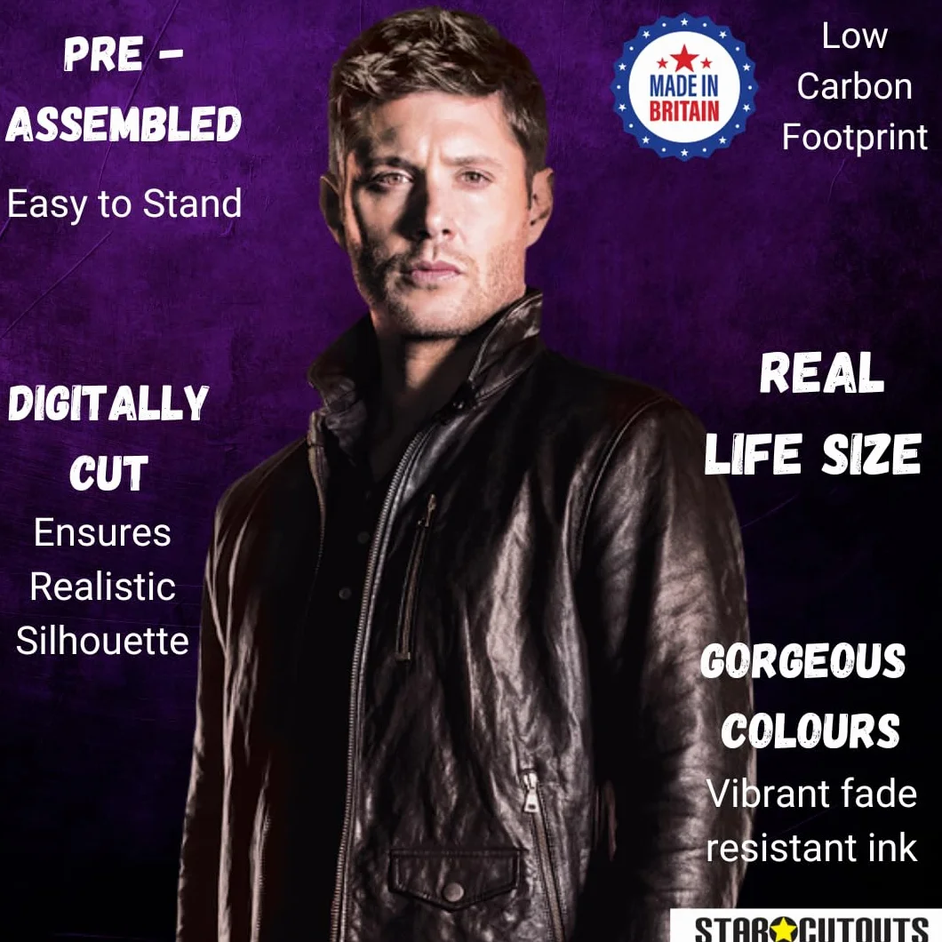 Star Cutouts Ltd SC983 wycięcia w gwiazdki Dean Winchester Hunter Supernatural Life Size Kartonowe wycięcie z mini blatem, wielokolorowe, 188 x 46 x 188 cm