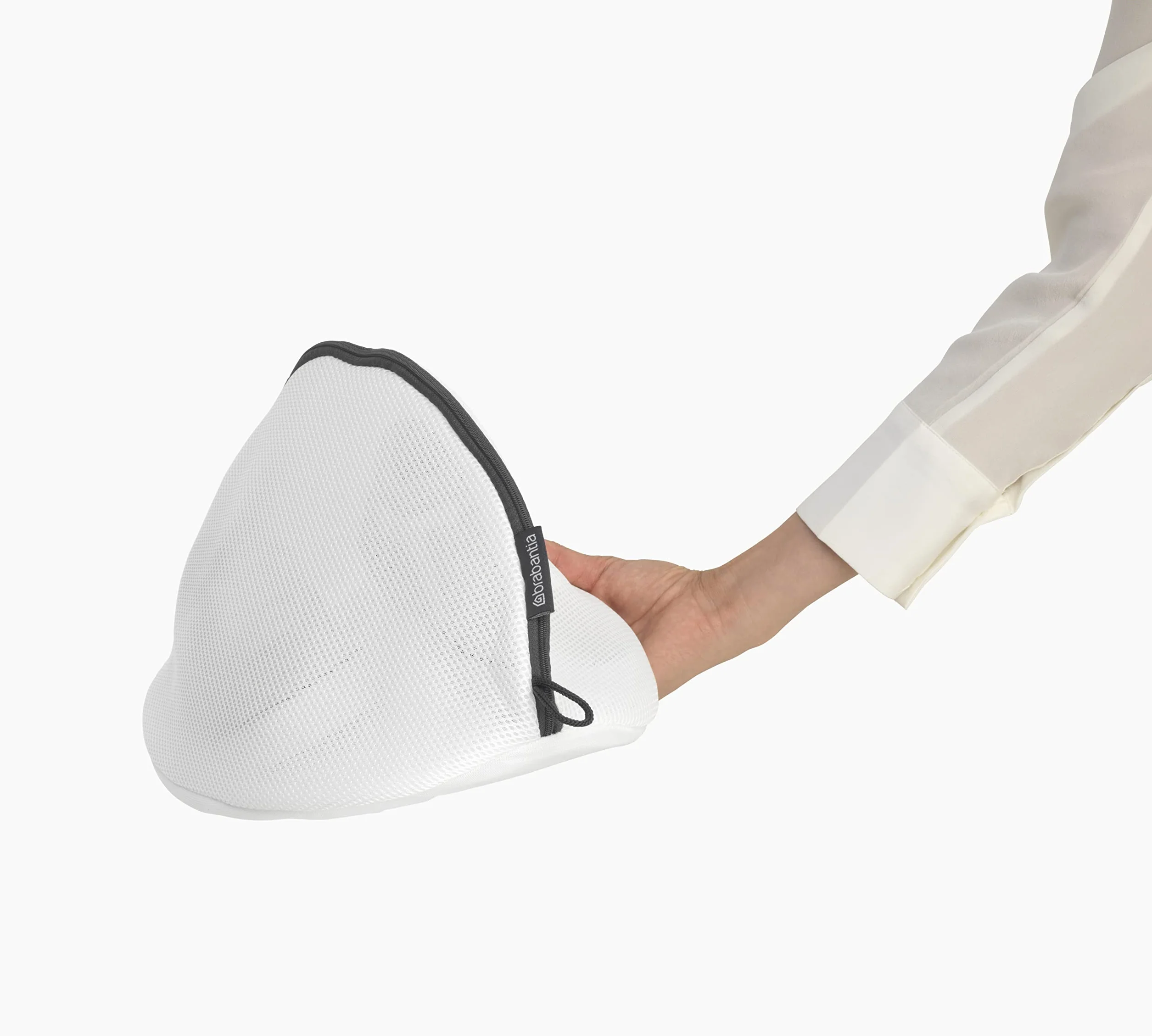 Brabantia - Worek do Prania Trampków - Siatkowy Worek na Pranie do Pralki - Ochrona dla Butów - Zamek Błyskawiczny z Zakładką - Miękka Warstwa Pianki - Niezbędnik do Prania - White - 25 x 23 x 46 cm
