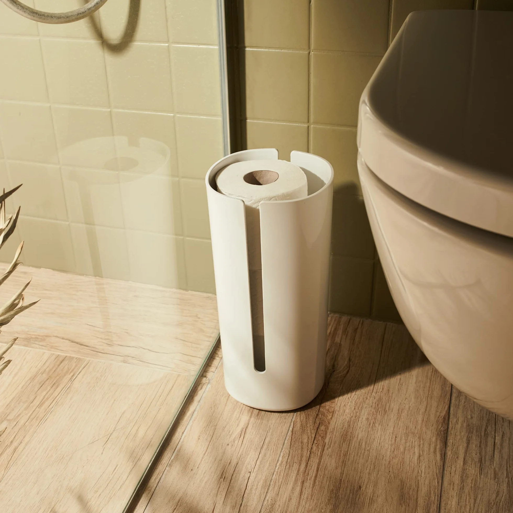 Alessi Birillo PL18 designerski pojemnik na papier toaletowy z żywicy termoplastycznej PMMA biały