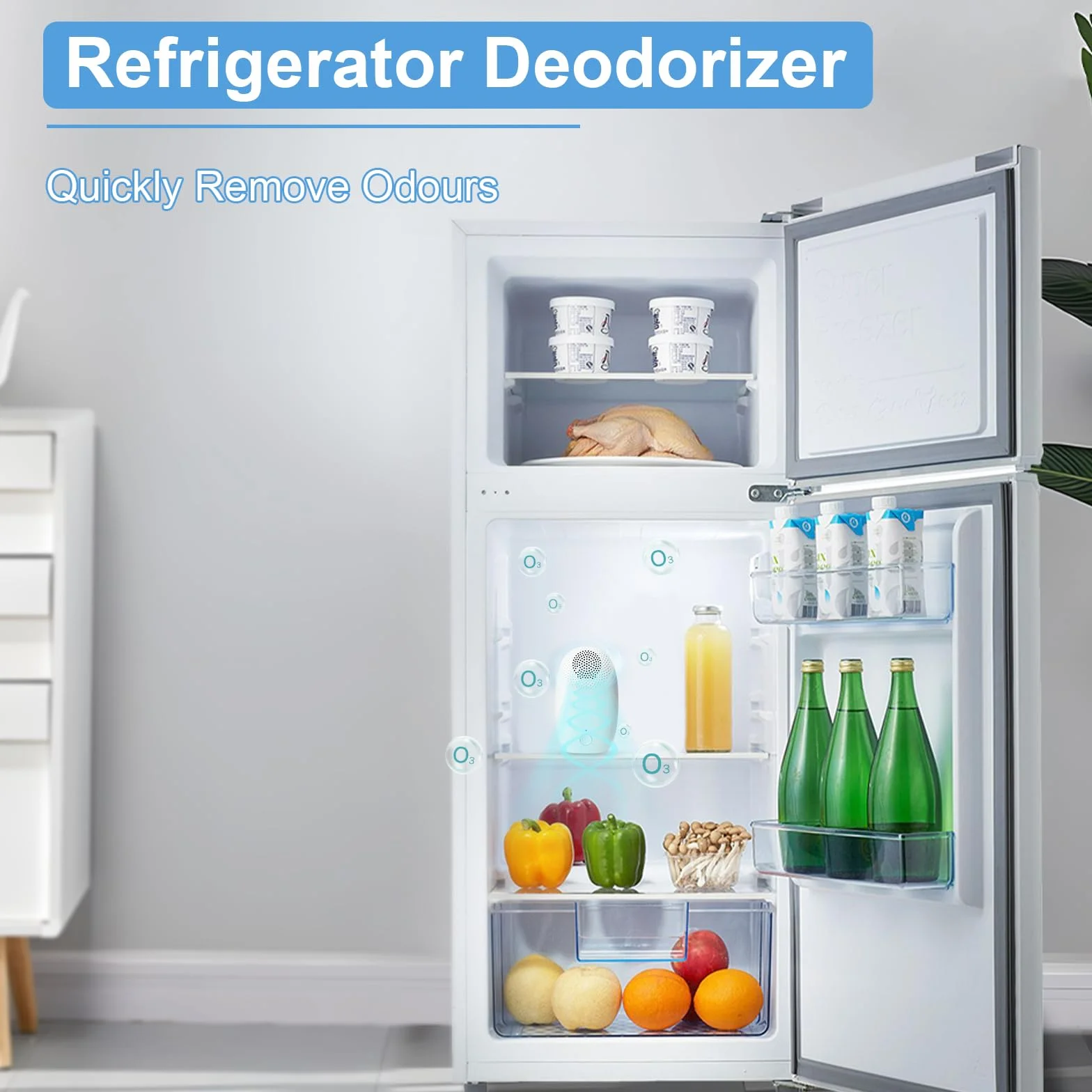 Dezodorator do lodówek, USB, mini generator ozonu, eliminator zapachów, ozon, oczyszczacz powietrza do samochodu, przenośny generator ozonu O3, neutralizator zapachów do szafki na buty, możliwość