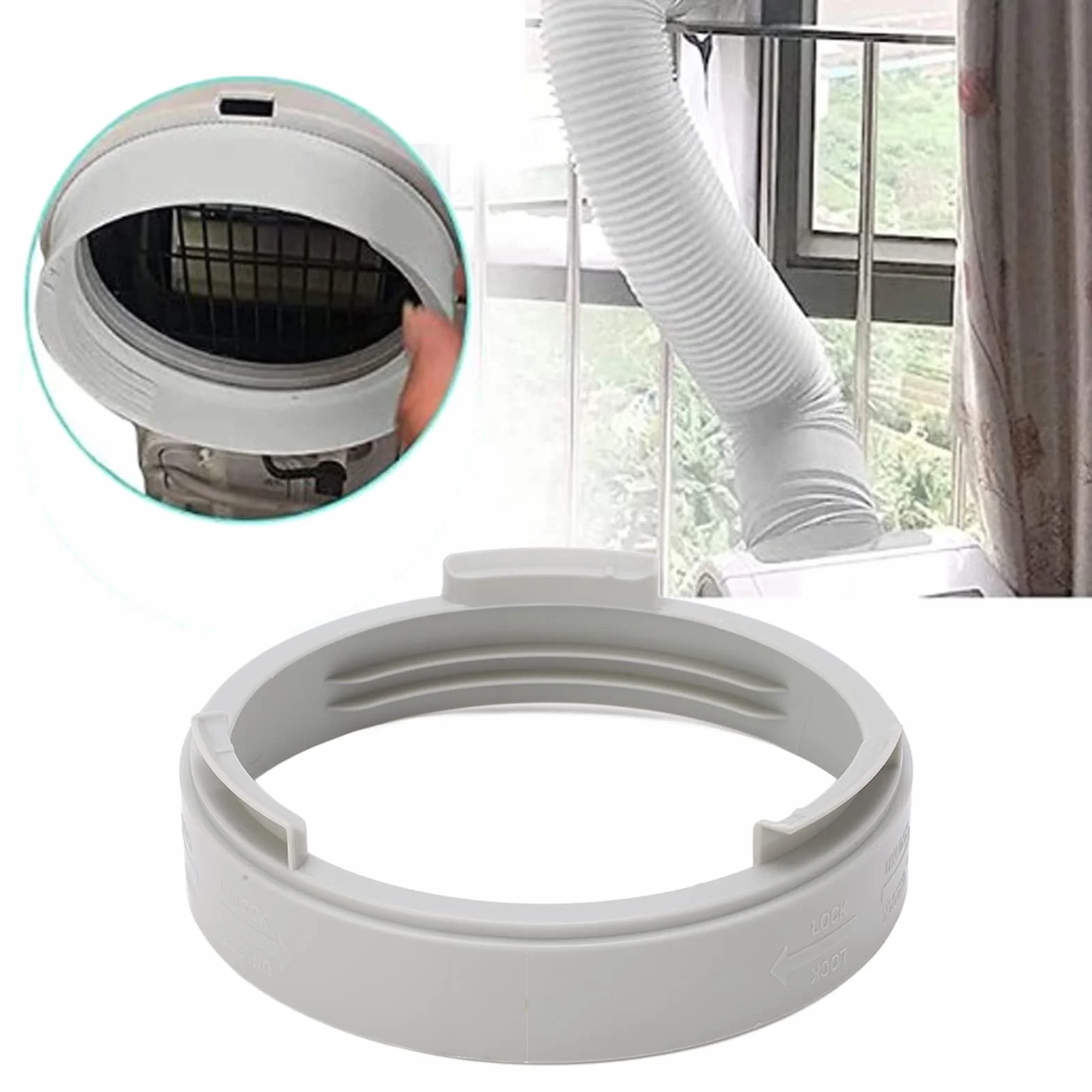 Adapter do klimatyzatorów do węża wylotowego, 5,9 cala ABS, klimatyzacja, złącze węża wydechowego, rura skrzydłowa, wąż wylotowy, złącze rurowe, prąd zmienny, złącze węża, kanał wylotowy, blacha