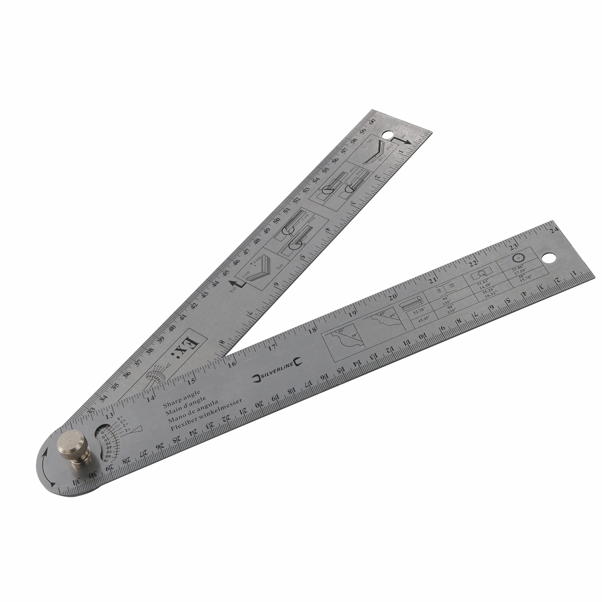 Silverline 783421 Kątomierz, Srebrny, 600mm