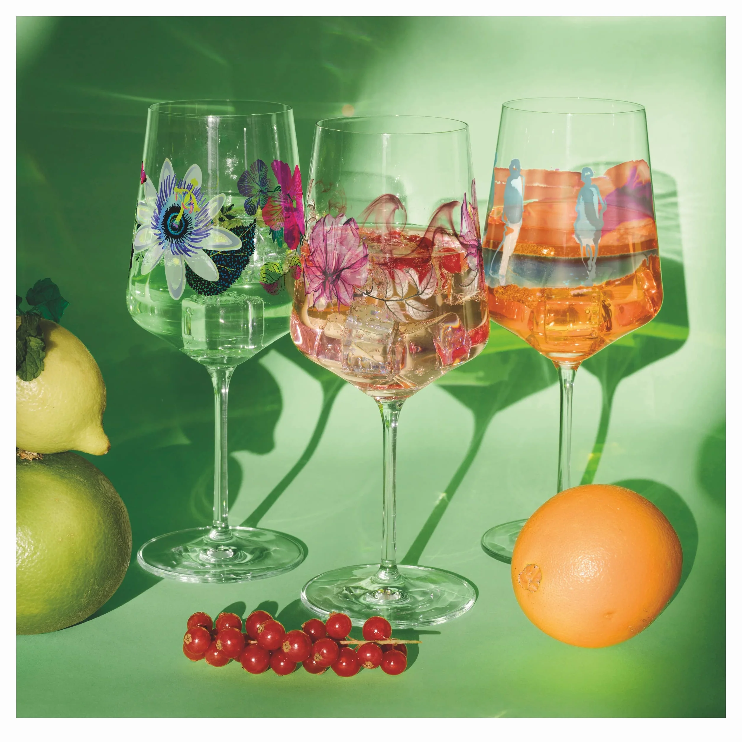 RITZENHOFF 3461004 Kieliszek do aperitifu 500 ml - zestaw 2 szt. - seria Sonet letni nr 4, 2 sztuki, motyw roślinny - Made in Germany