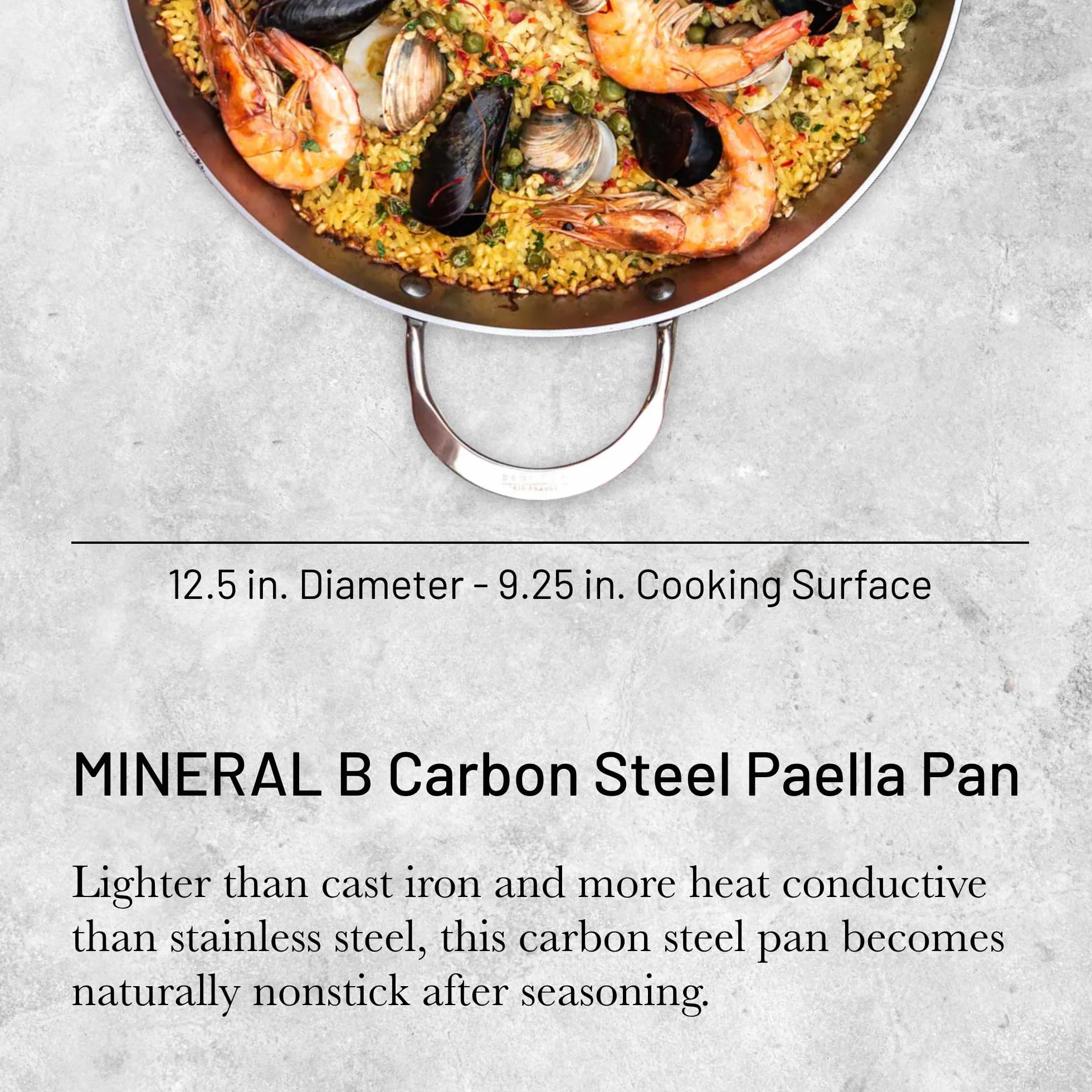 De Buyer Patelnia do paella 32 cm srebrna
