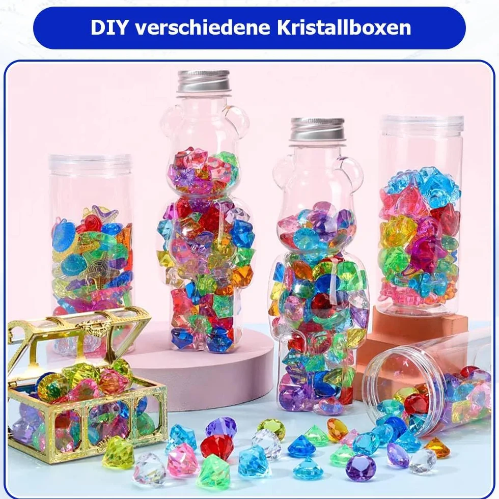 Dreamil Diamenty dla dzieci, 100 sztuk, kolorowe kamienie szlachetne dla dzieci, kryształki z żywicy, dekoracyjne kamienie kryształowe, na wesele, imprezę, do dekoracji stołu, rzemiosła artystycznego