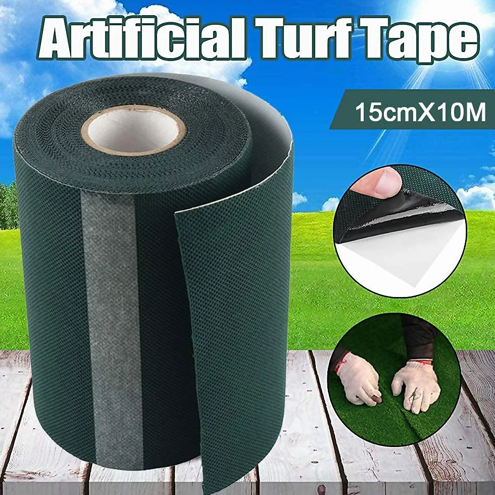Sztuczna trawa taśma łącząca 15 cm x 10 m, samoprzylepna taśma do murawy