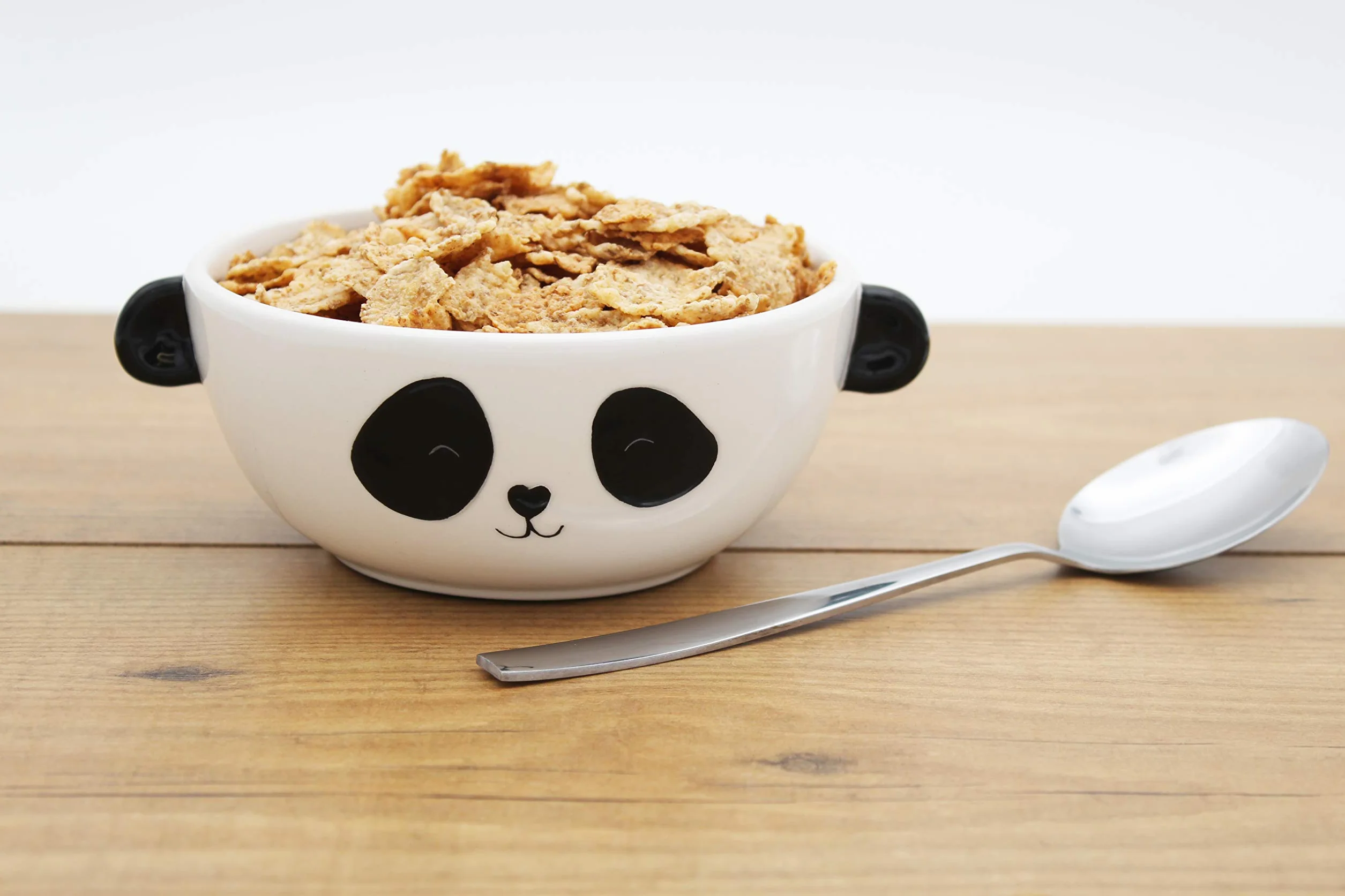 Winkee - Panda miska na musli | słodka mała miska z ceramiki z uszkami pandy | misa z kamionki o słodkim wyglądzie pandy | prezent na urodziny, rozpoczęcie szkoły, Boże Narodzenie, Walentynki