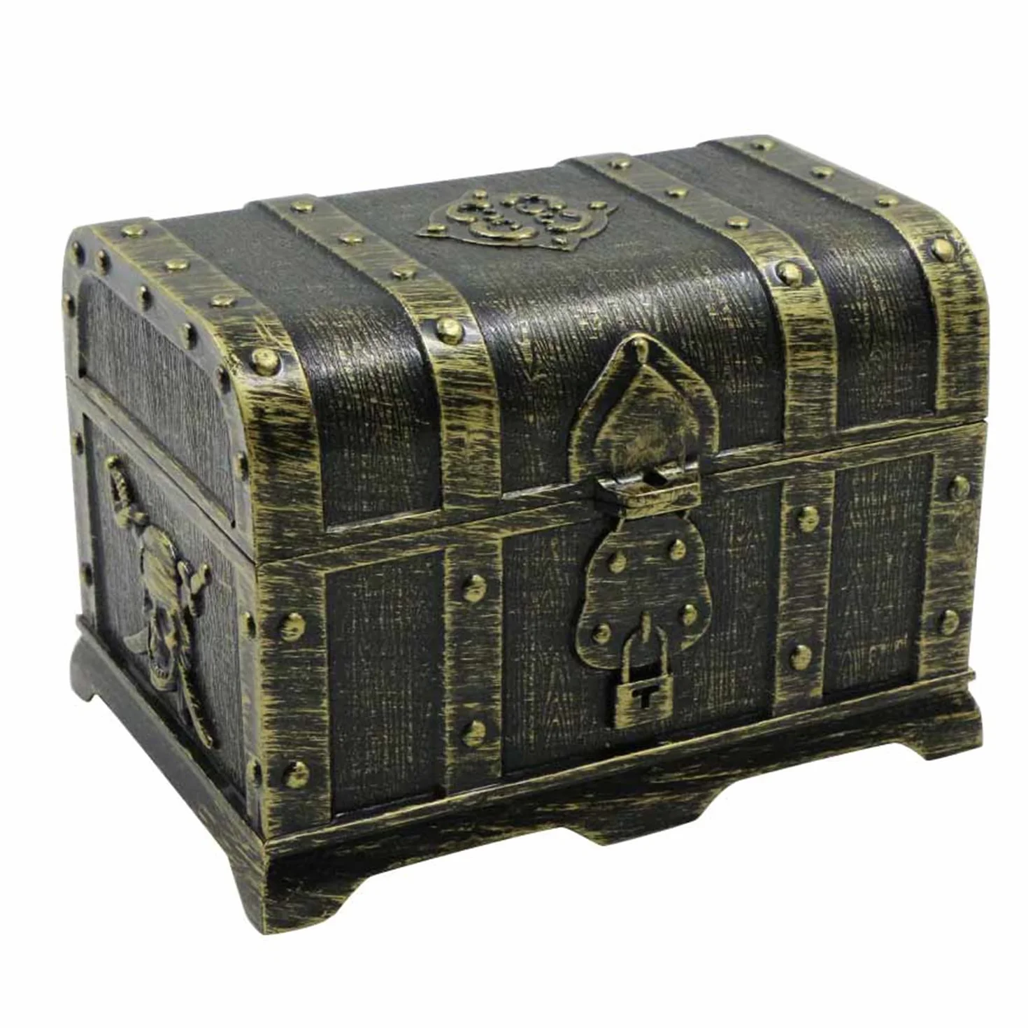 Skrzynia na skarby, skrzynia piracka, upominek, skrzynia skarbów piratów, skarby pirackie, tworzywo sztuczne, mini skrzynka piracka w stylu vintage, na imprezy pirackie
