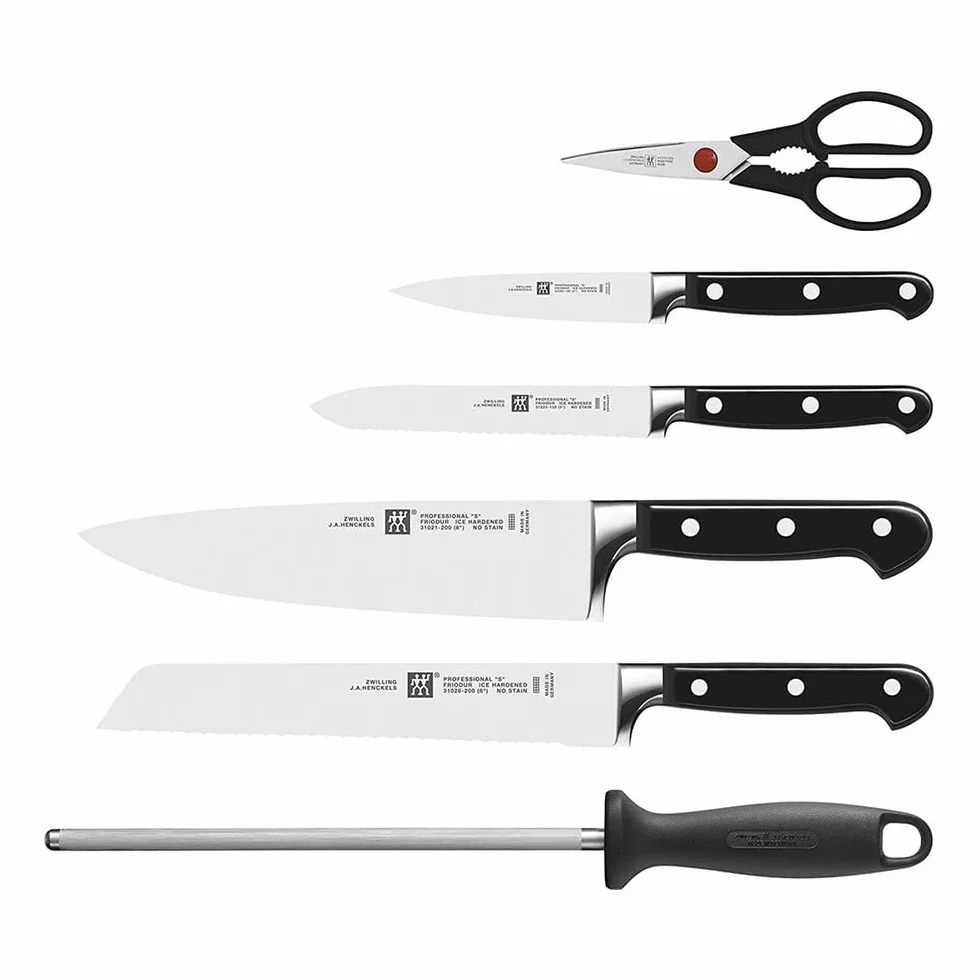 ZWILLING Professional S Messerblock 7-tlg. Bambusblock Messer Schere rostfreiem Spezialstahl Kunststoff-Griff
