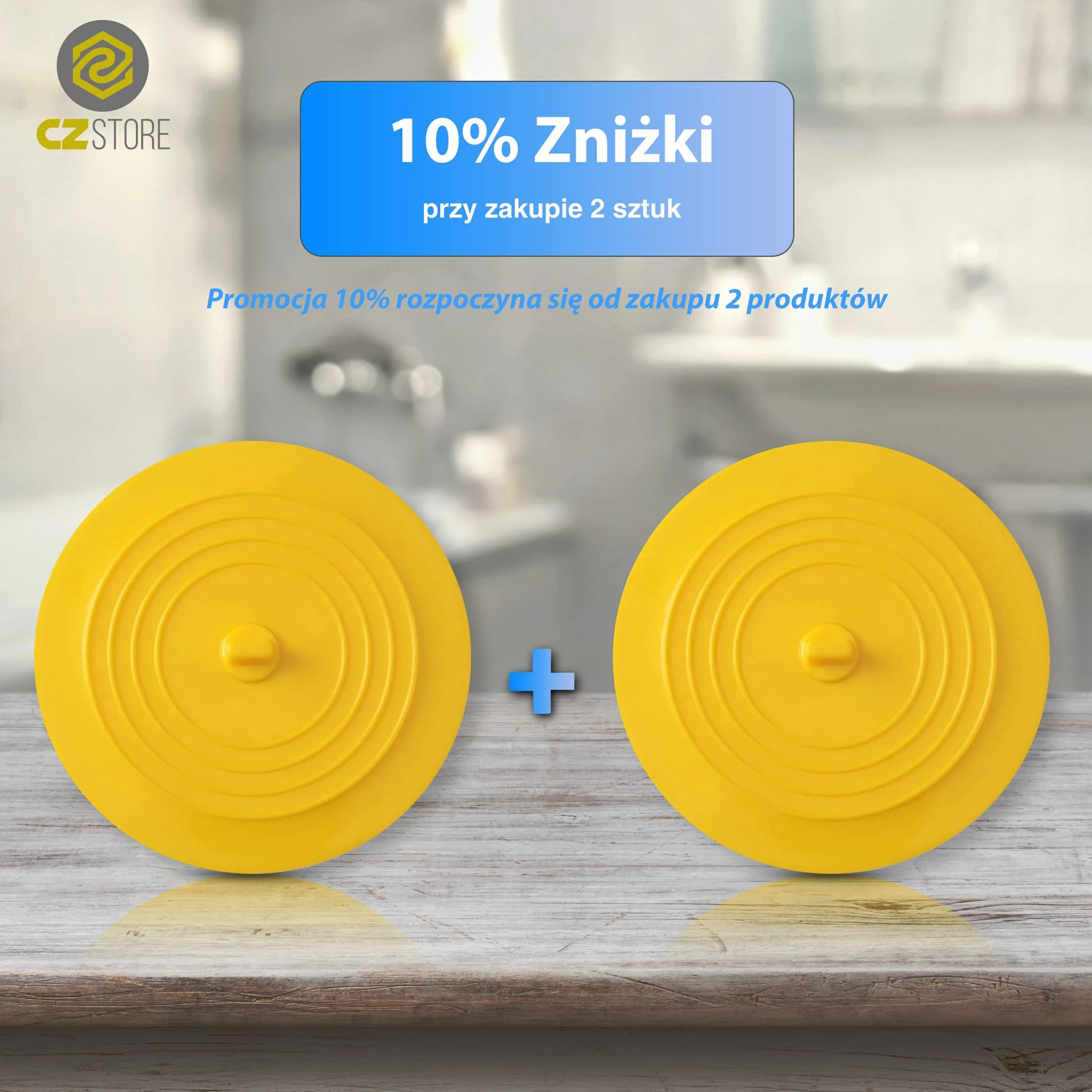 Silikonowy Korek - 15.2 cm - ✮DOŻYWOTNIA GWARANCJA✮ - Uniwersalny Korek do Umywalki, Wanny, Zlewu - Gumowy, Okrągły, Wodoszczelny Korek Umywalkowy do Łazienki i Kuchni - Kolor Żółty